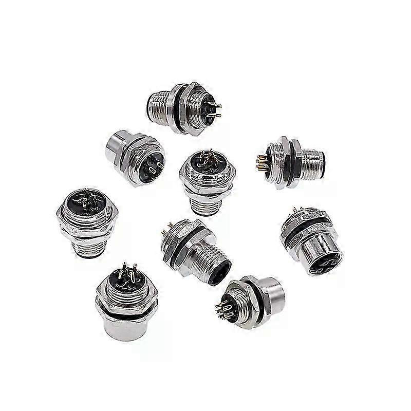 Exquisite M12 3pin 4pin 5 8Pin Sensor Connector Panel Back Mount Waterproof Flange Socket Threaded Coupling Male&Female A Code Connectors