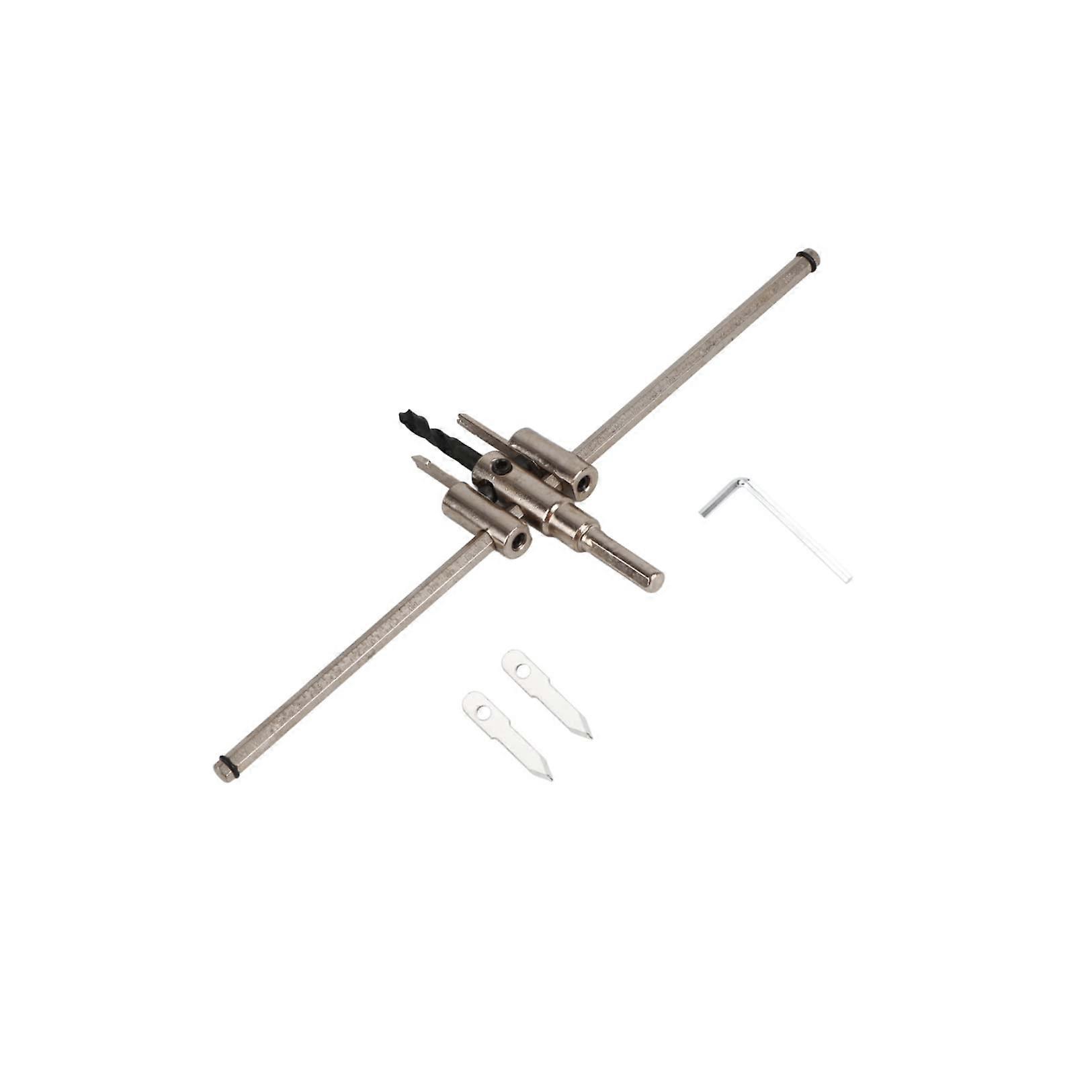 Circle Cutter 30-300 mm Adjustable Hole Cutter Set for Woodworking Silver