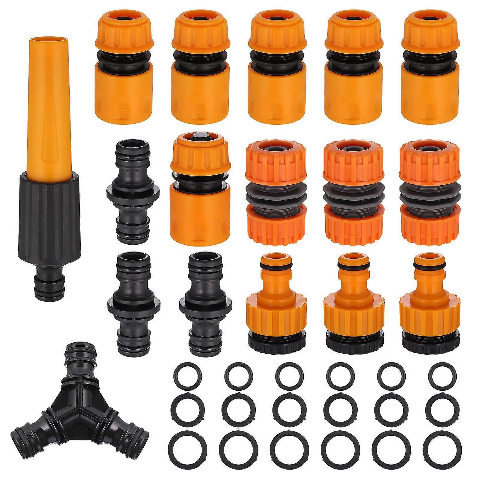 Hose Connector Set 1/2 Inch ABS Material Garden Hose Connection Leak-Free Threaded Hose Tap Fittings