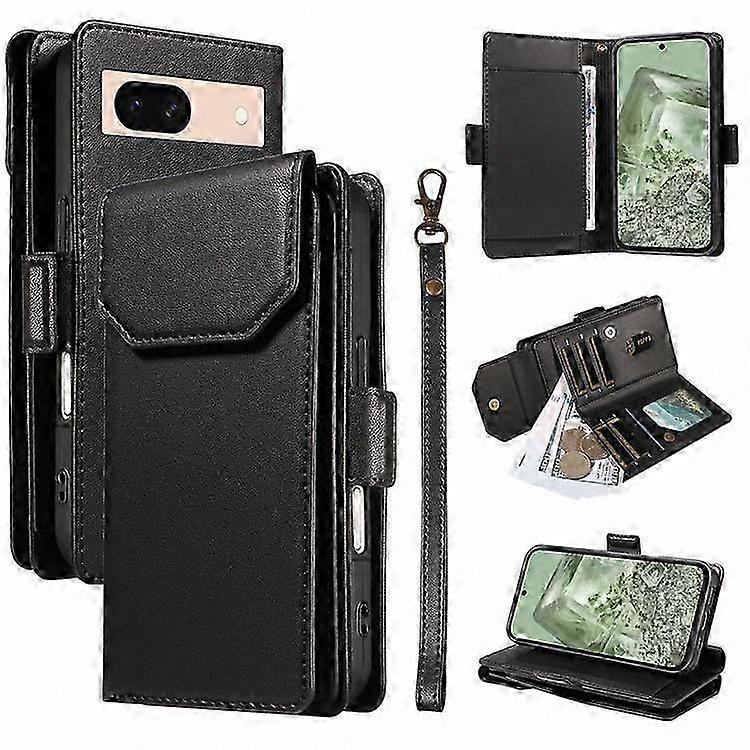 PU Leather Flip Case with Card Holder and Stand for Pixel 8a Phone Cover
