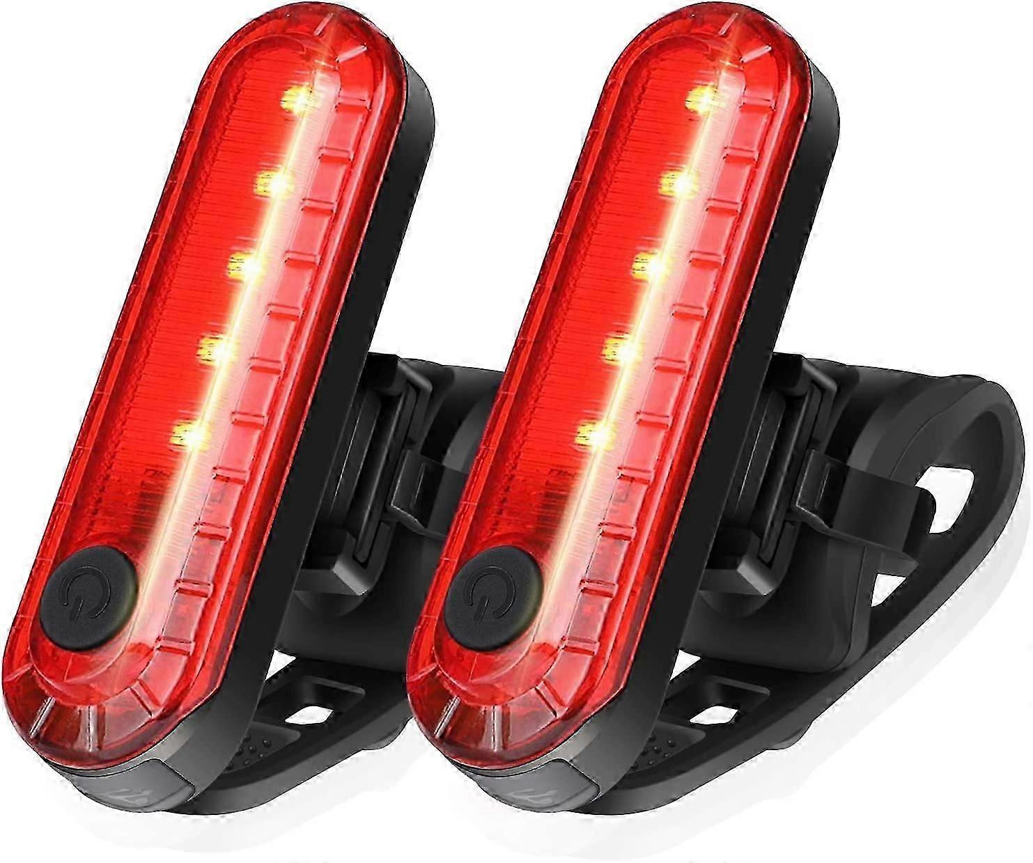Wiederaufladbare LED-Fahrradrücklichter im 2er-Pack, helle Fahrrad-Sicherheitslampe für das Heckfahren, 330-mAh-Lithiumbatterie, 4 Lichtmodus-Optionen