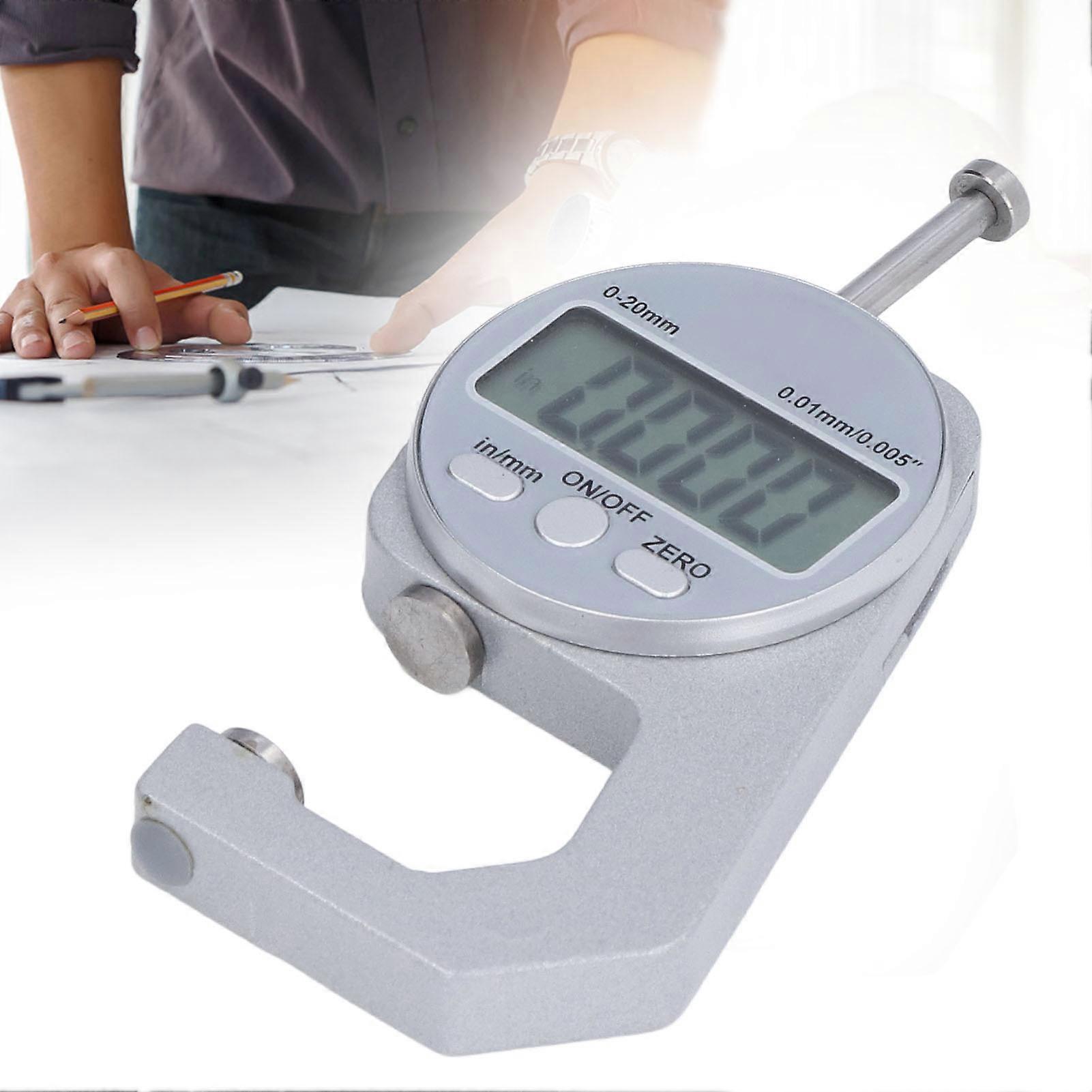 Digital Thickness Gauge Electronic Caliper Thickness Meter 0‑20mm Range with LCD Digital Display