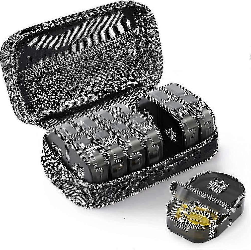 Tuval Çanta Hapı Organizatörü Günde 2 Kez, Büyük / pm Hap Kutusu Portabl ile 7 Gün