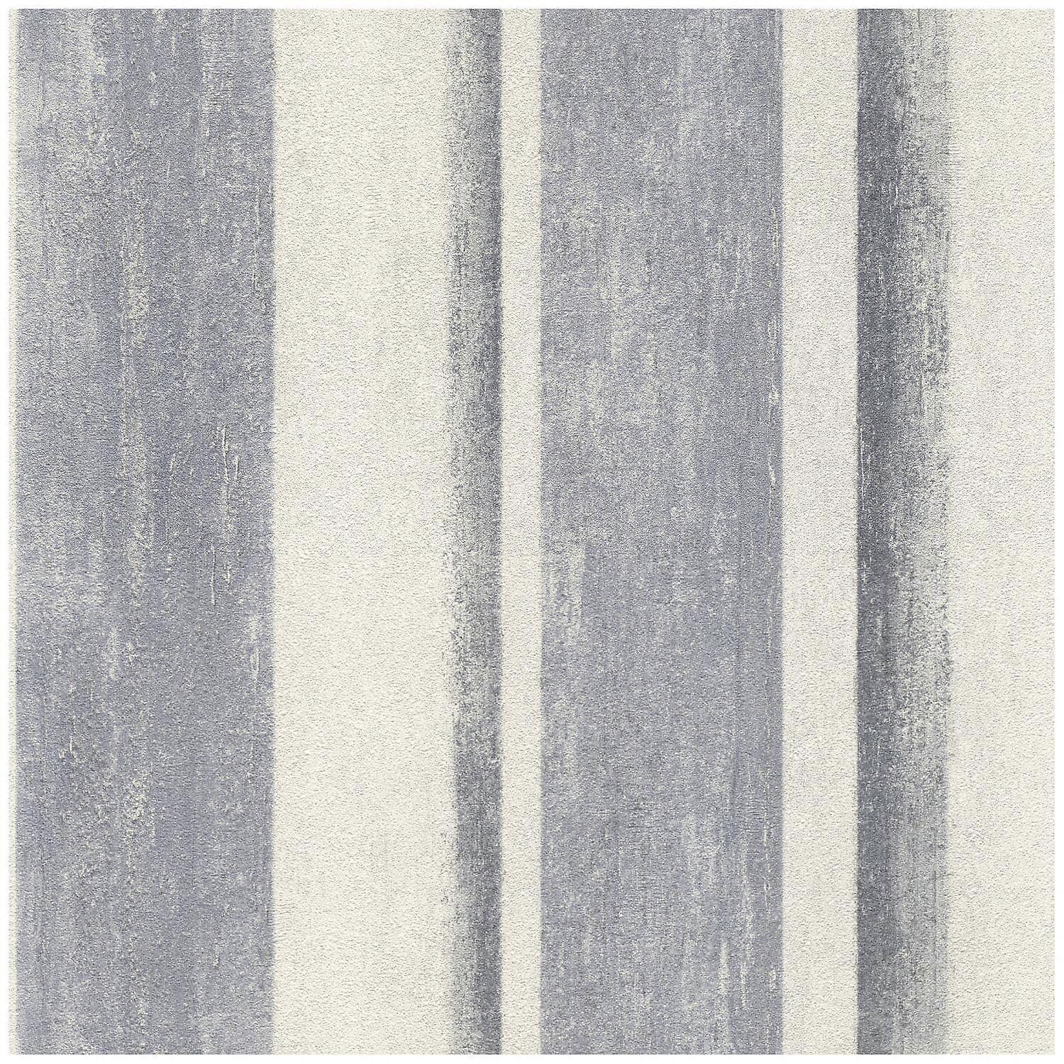 Rasch Linares Stripe Blue Cream Wallpaper