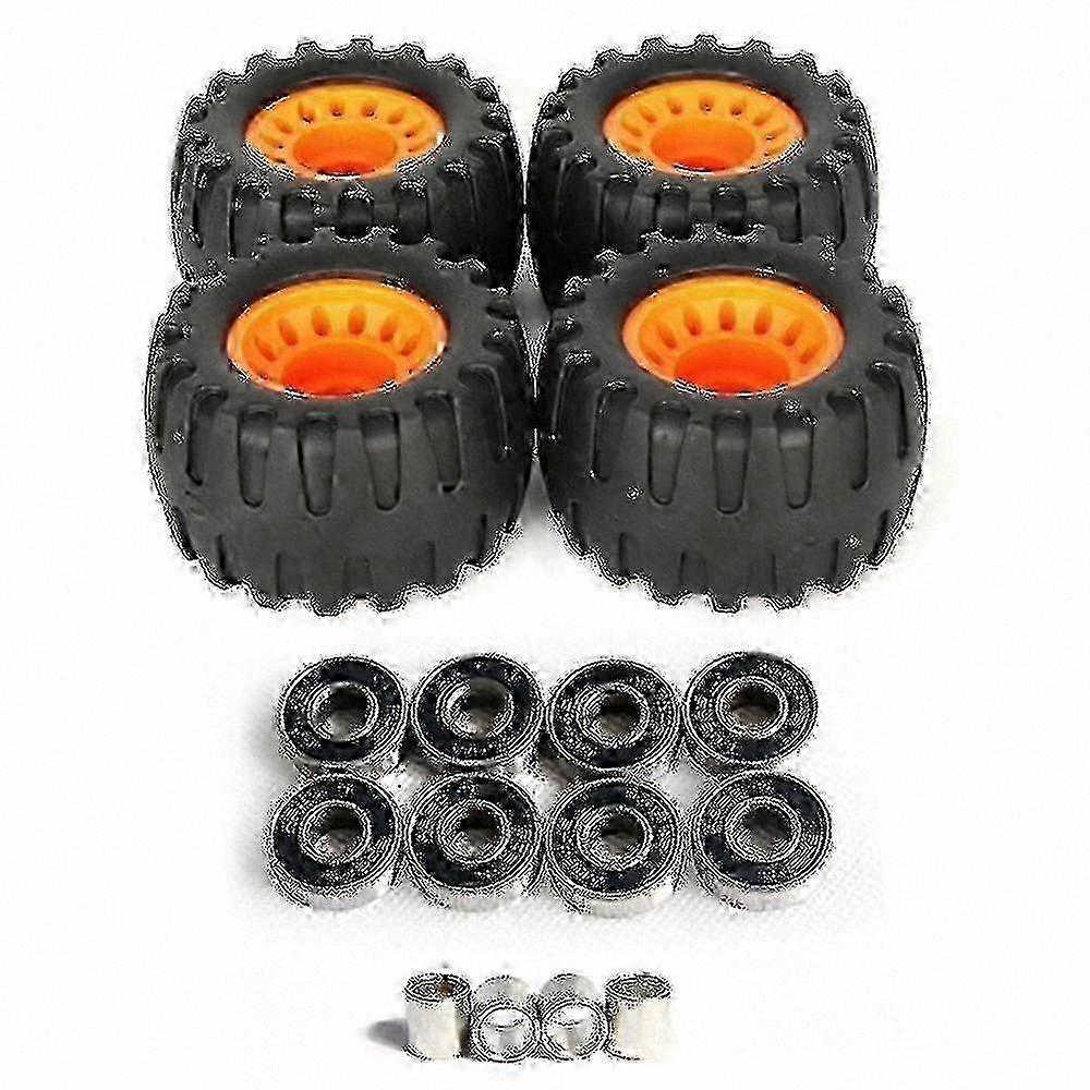 Off-Road Damping Wheels for Skateboards and Longboards, Set of 4 Round Wheels for All-Terrain Use