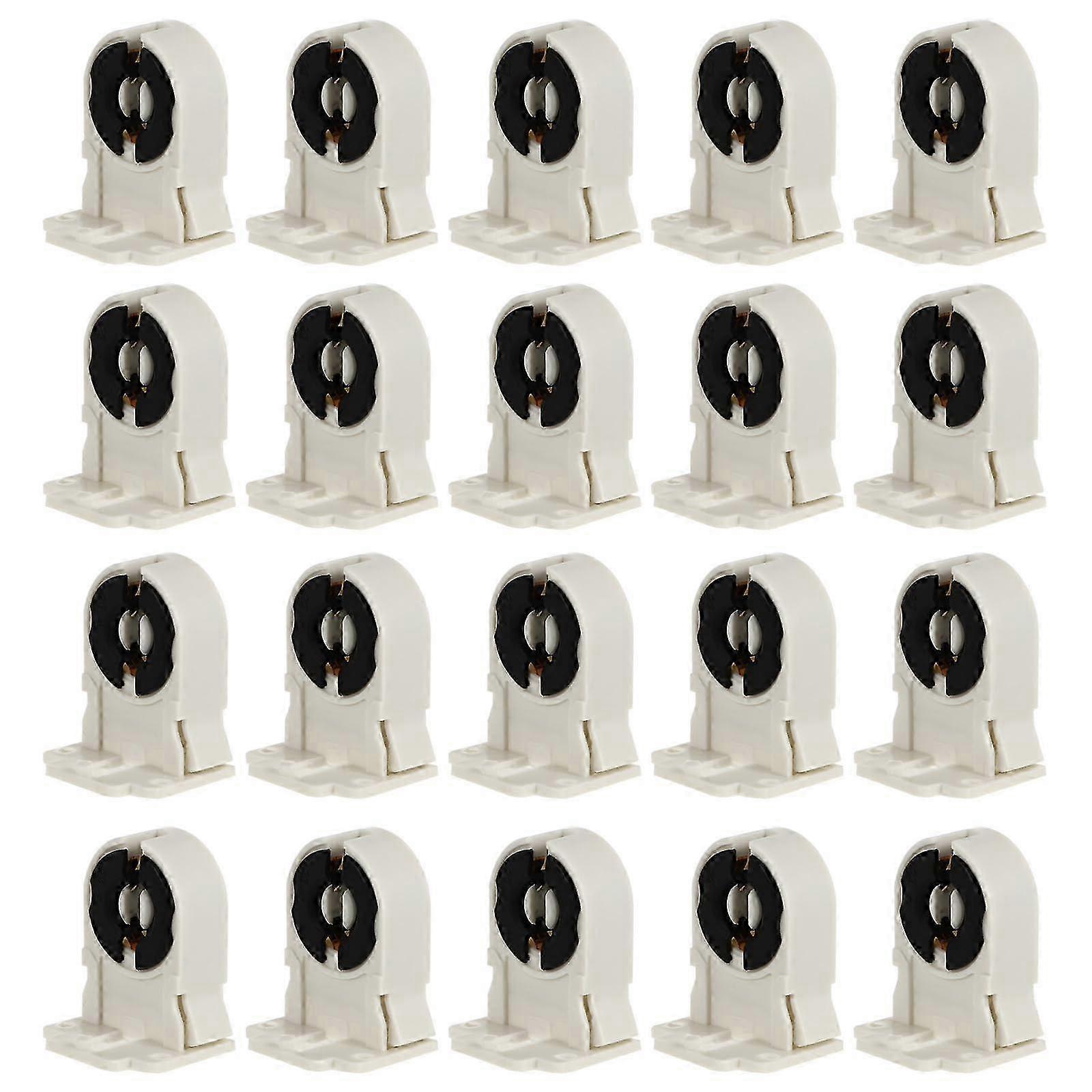 A pack of 20 durable G13 fluorescent lamp light holders and a fluorescent tube replacement lamp base.