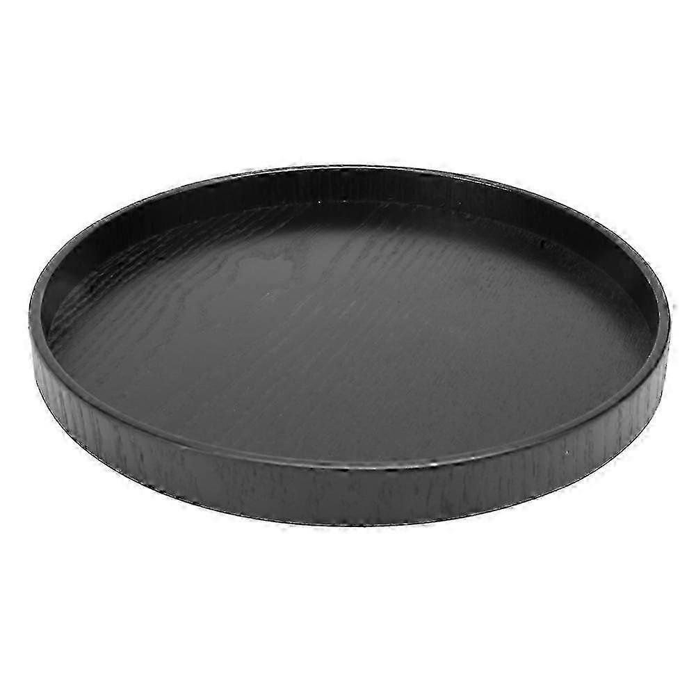 حامل أطباق صينية فنجان الشاي الأسود المستدير الخشبي لمقهى المقهى 24 سم