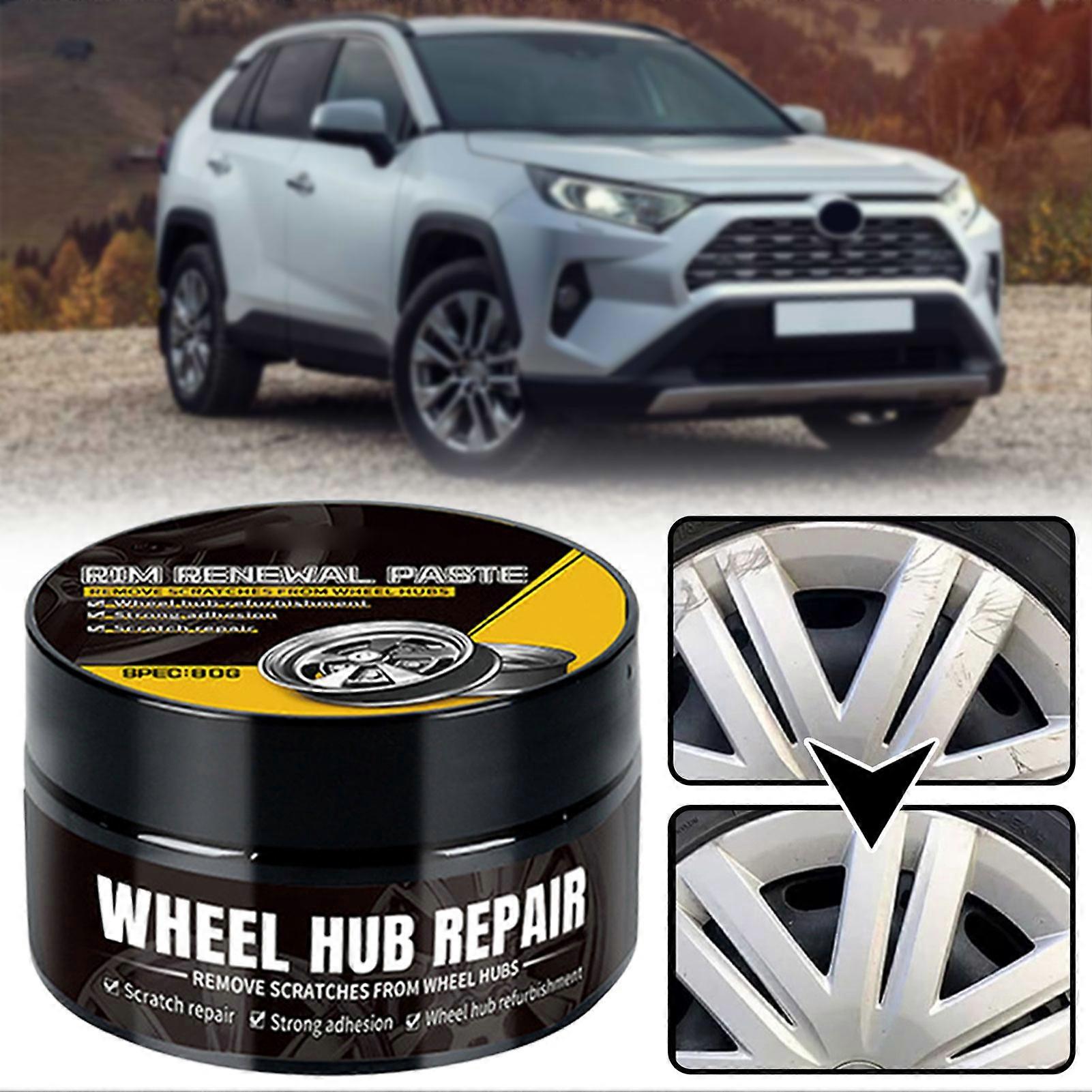 Car Wheel Hub Scratch Remover Paste, Auto Wheel Shine Restorer for All Car Types, Multi-Surface Rims Cleaning Solution