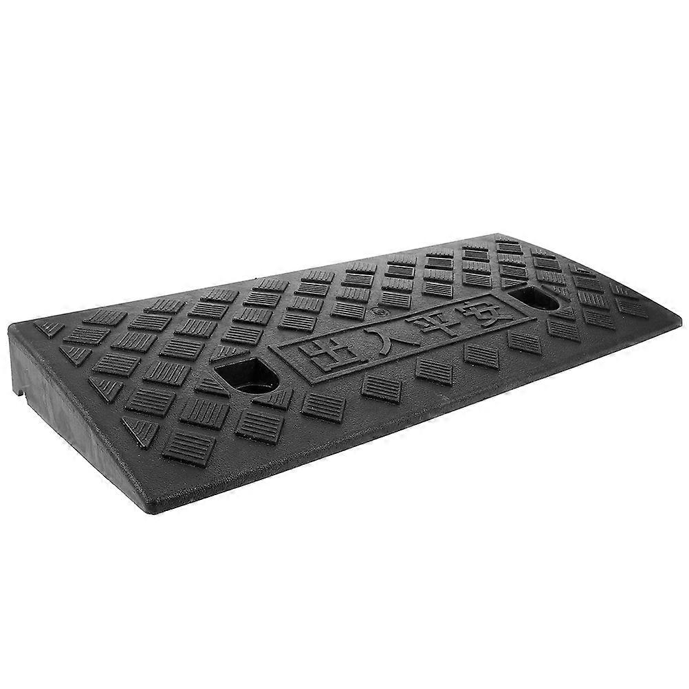 Handicapper Ramp Plastic Ramp for Wheelchairs Curbs and Steps Pe Black Provides Smooth Transition 1Pcs