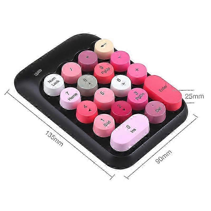 Wireless Numeric Keypad 18 Keys, 2.4 GHz USB, Portable, Colorful, for Laptop,