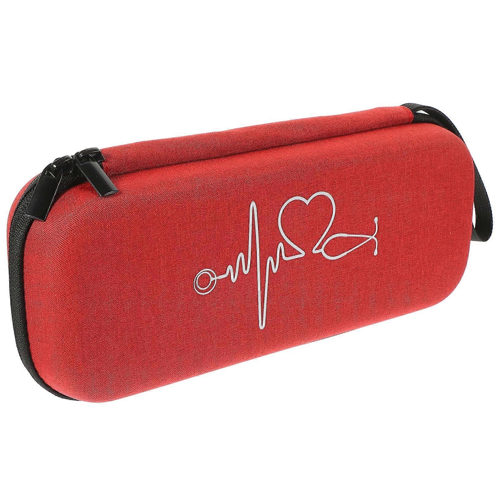 1pc Stethoscope Case Portable Shockproof Storage Bag for Lit Compact Design with Inner Net Pouch for Nurses and Medical Professionals Red Color