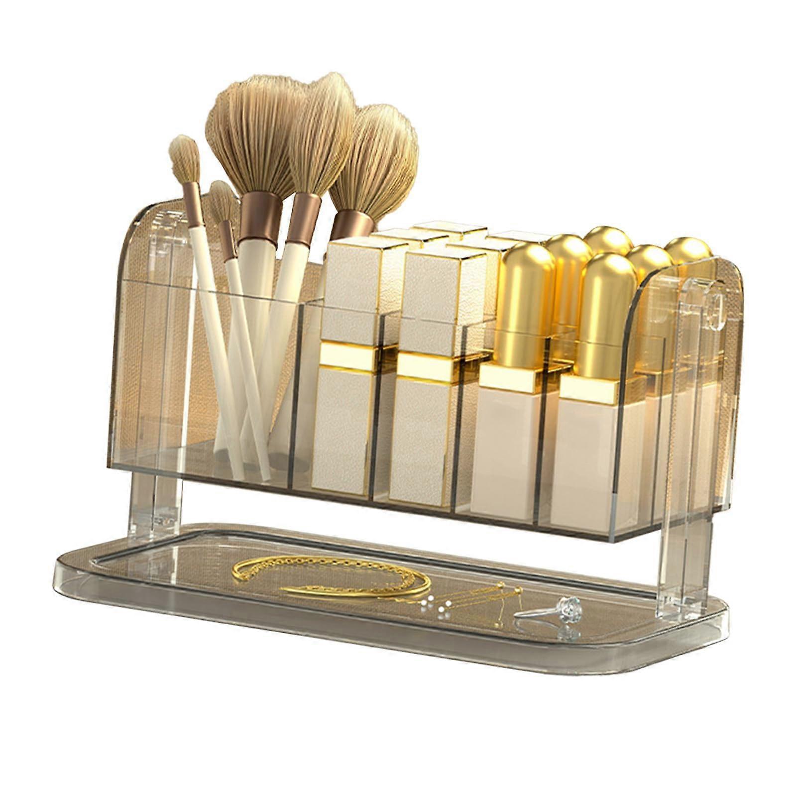 Lipstick Storage Box Rotating Transparent Makeup Holder Brush Organizer