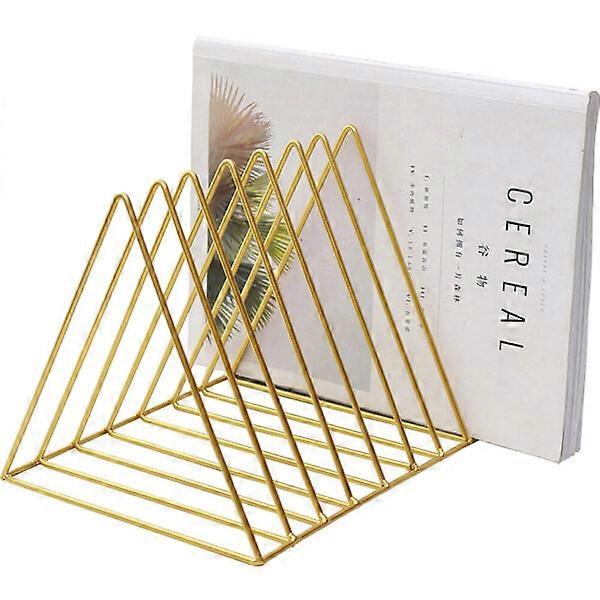 Metal newspaper and magazine rack, triangular design, 9 compartments, waterproof and easy to clean