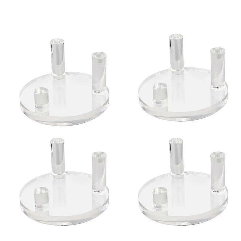 4 Packs 1.9Inch Rock Display Stand, Three-Peg Square Acrylic Display Stands for Rocks, Minerals Slab, Crystal
