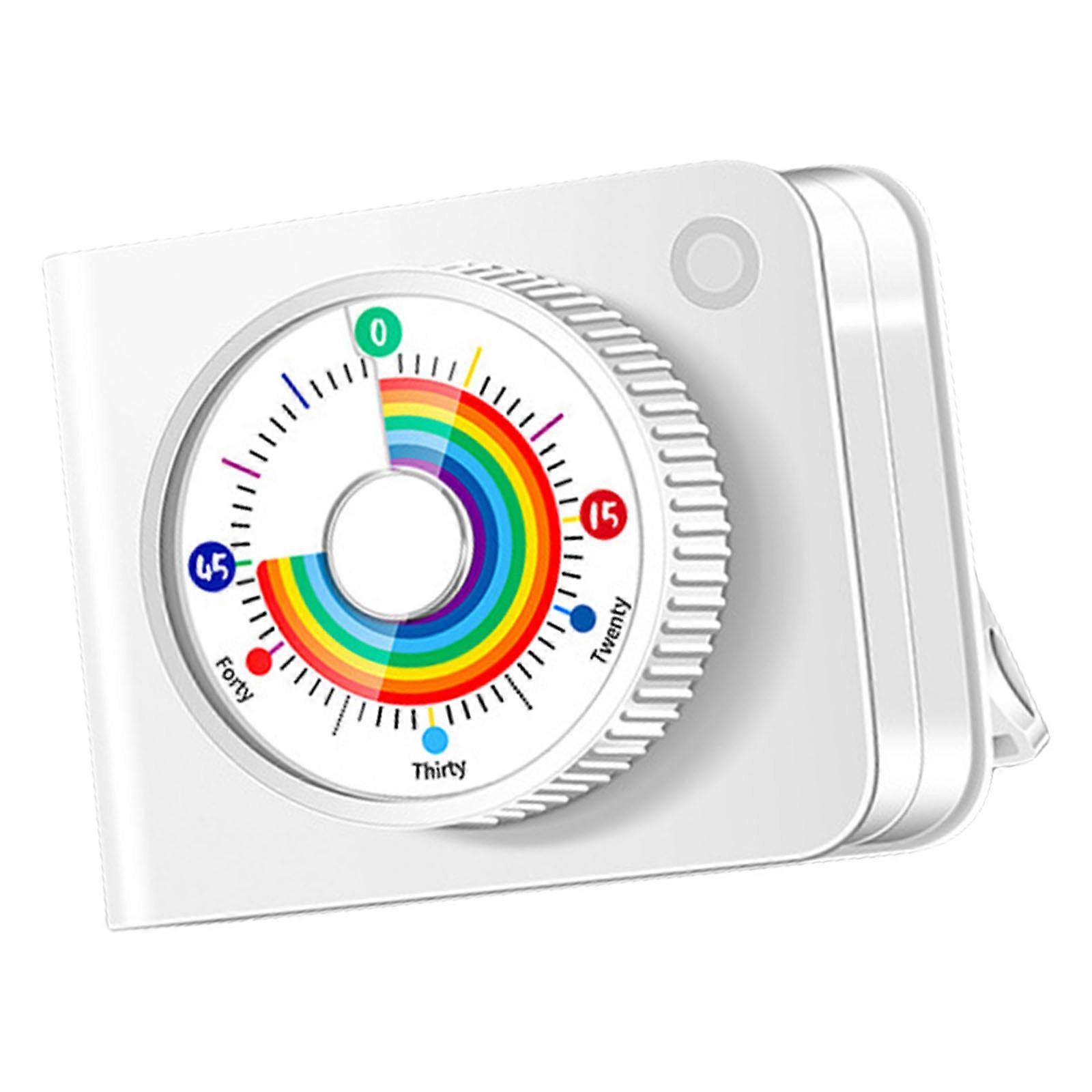 Visual Countdowns Timers Magnetic Attachments Quiet Operation Black ABS Time Management Tool For Homes Gym Office White