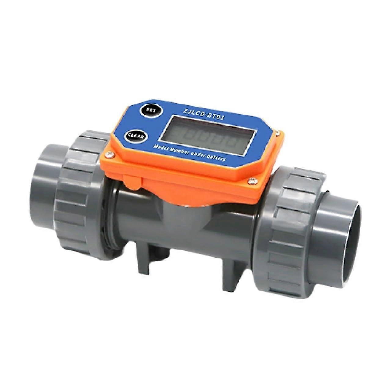 Water Flow Meter Inline Flow Sensor Battery Powered Digital PVC DN15DN50 For Irrigation And Sewage DN40