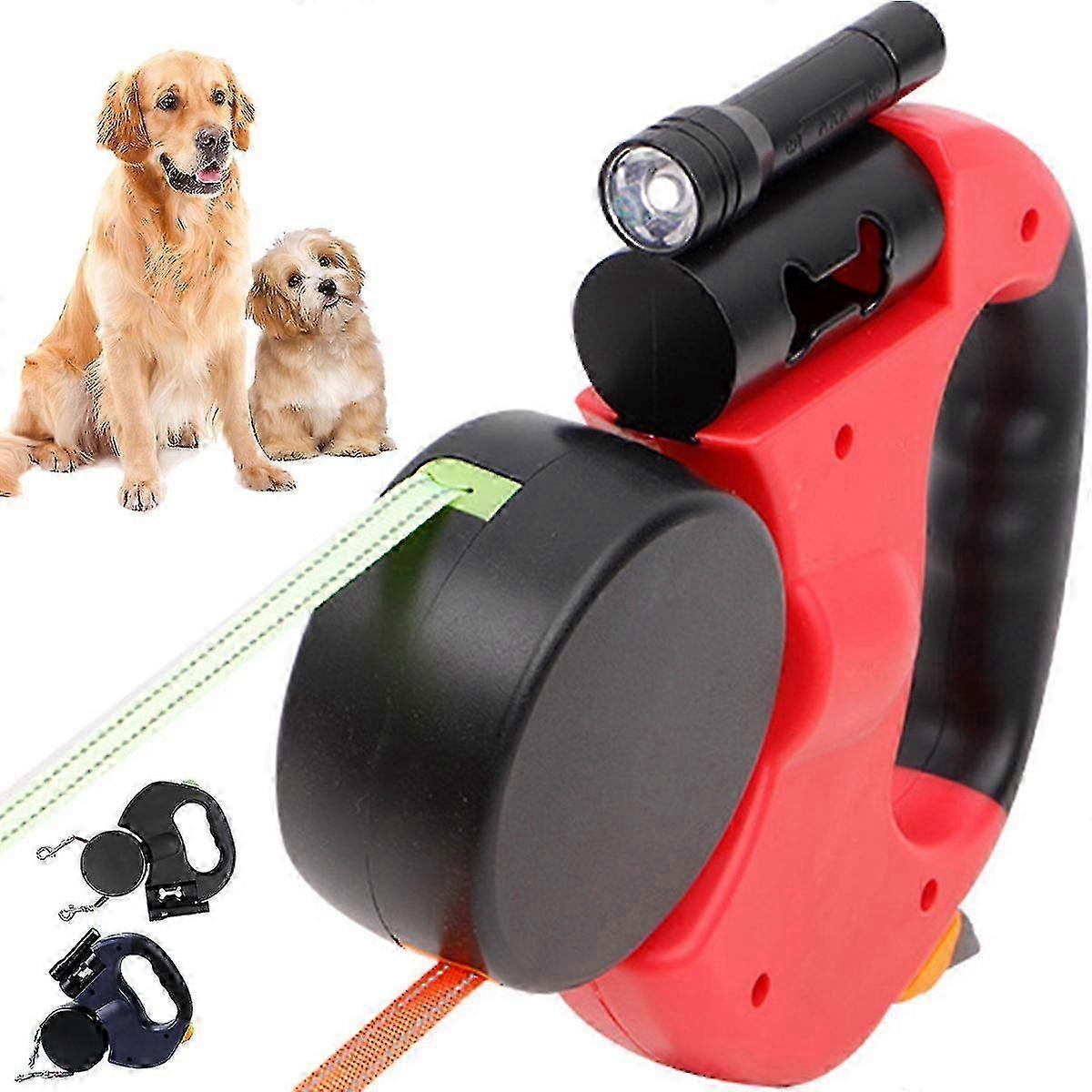 Automatic Dual Retractable Dog Leash With Light Portable Adjustable...