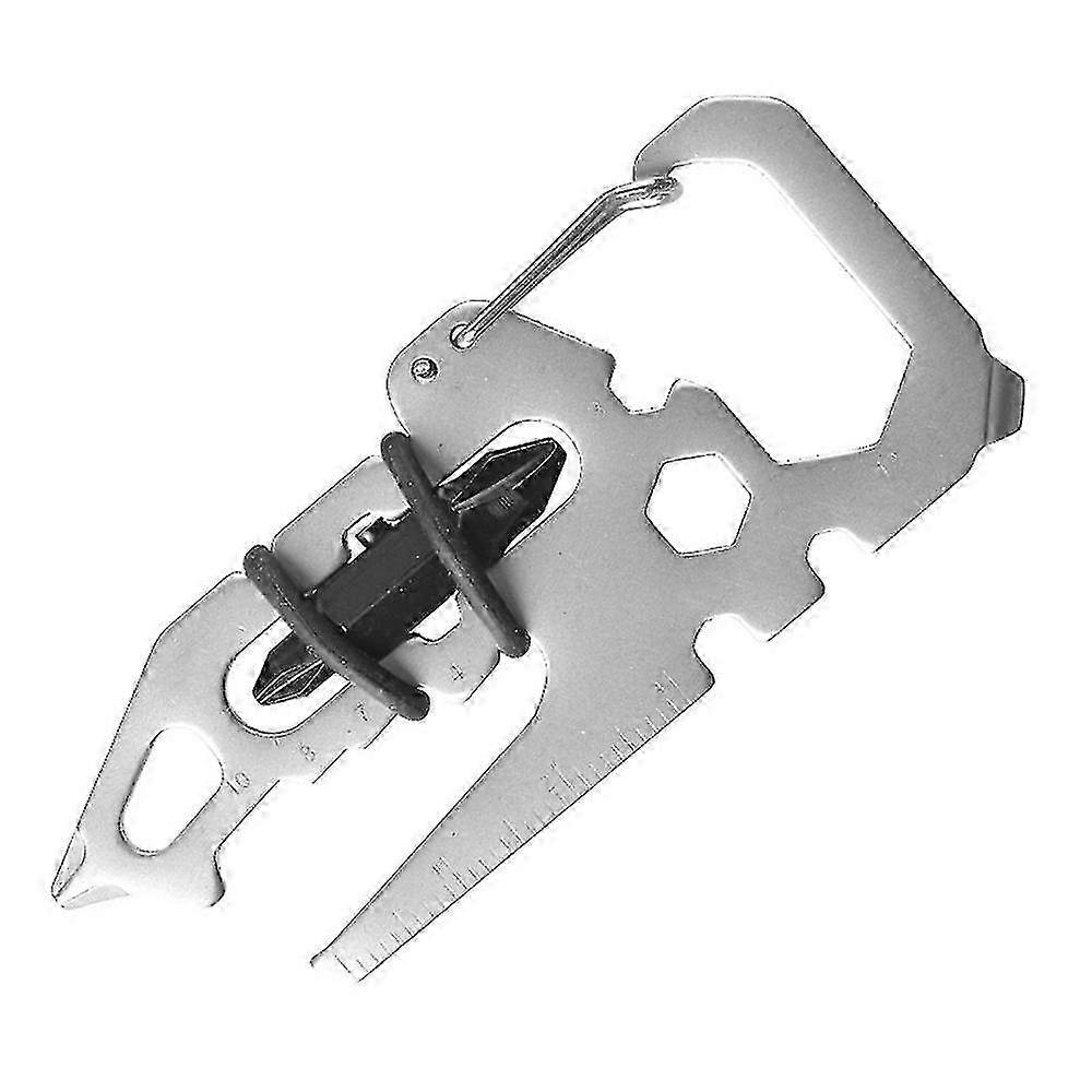 Outdoor Multifunction Stainless Steel Tool Pocket Ruler Buckle Wrench