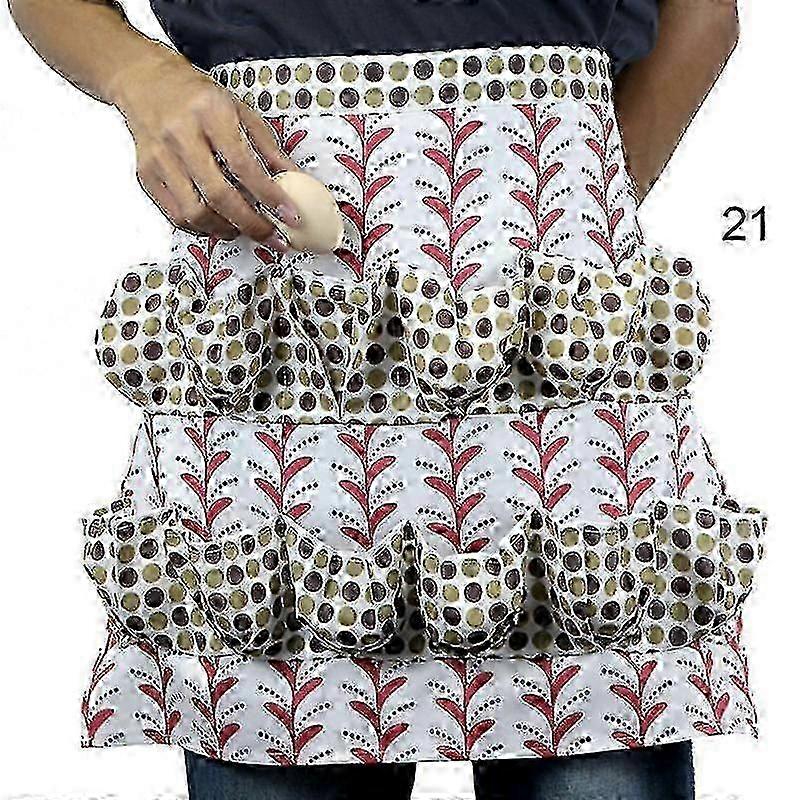 Kitchen Farm Bird Print Two-row Eggs Collecting Gathering Apron Poc...