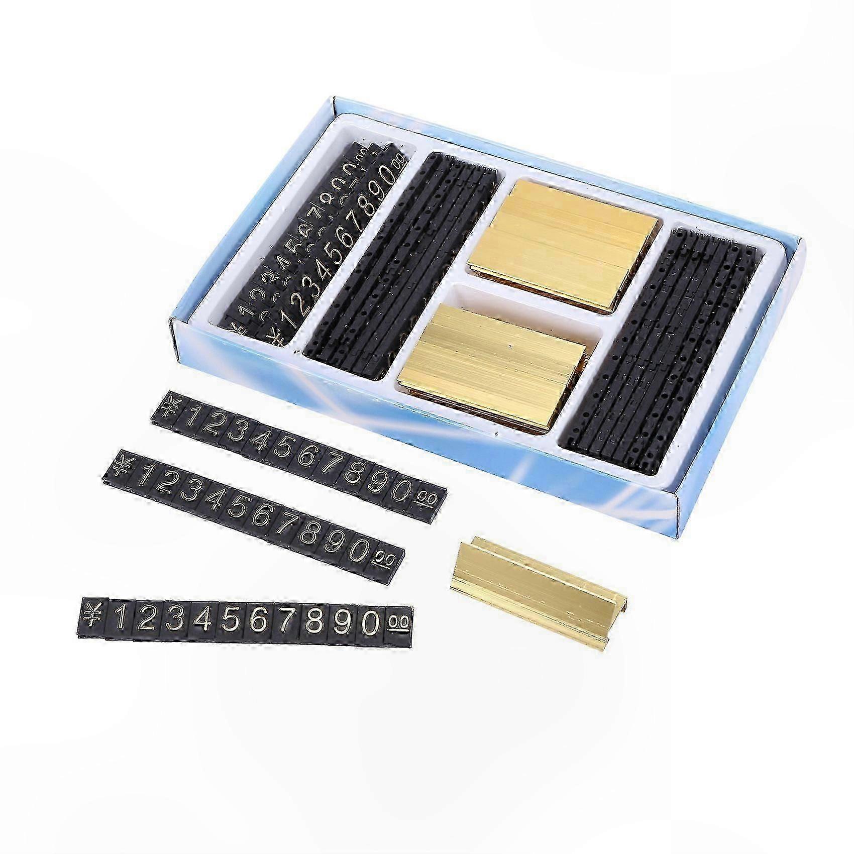 Gold-Tone Metal Numerals with Grouped Tags for Crafting and DIY Projects