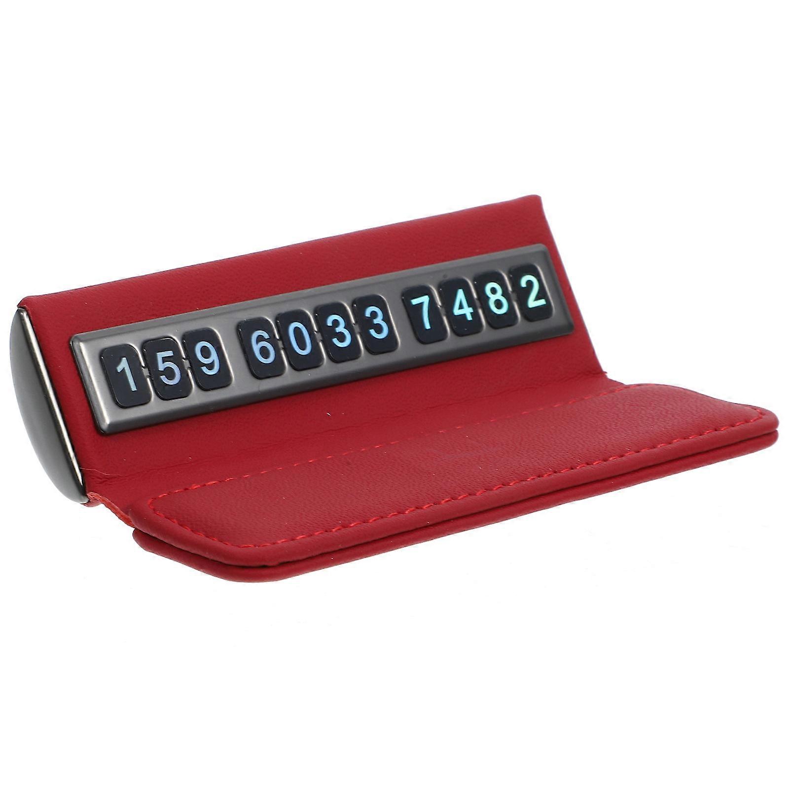 Temporary Parking Phone Number Display Card For Car Owners Red Simple And Stylish Folding Design 1 Set