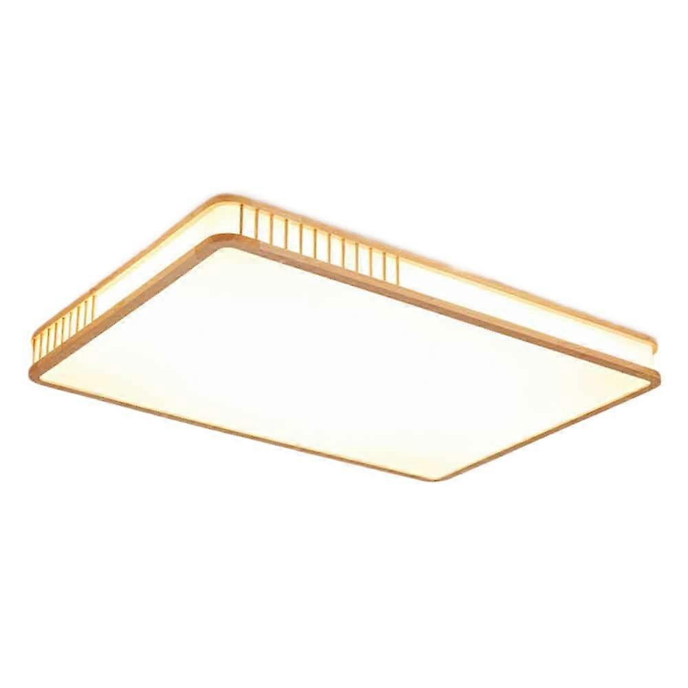 European Style LED Ceiling Light With Wooden Panel, Dimmable 3000K-6000K, Remote Control, Energy Saving Ceiling Lamp