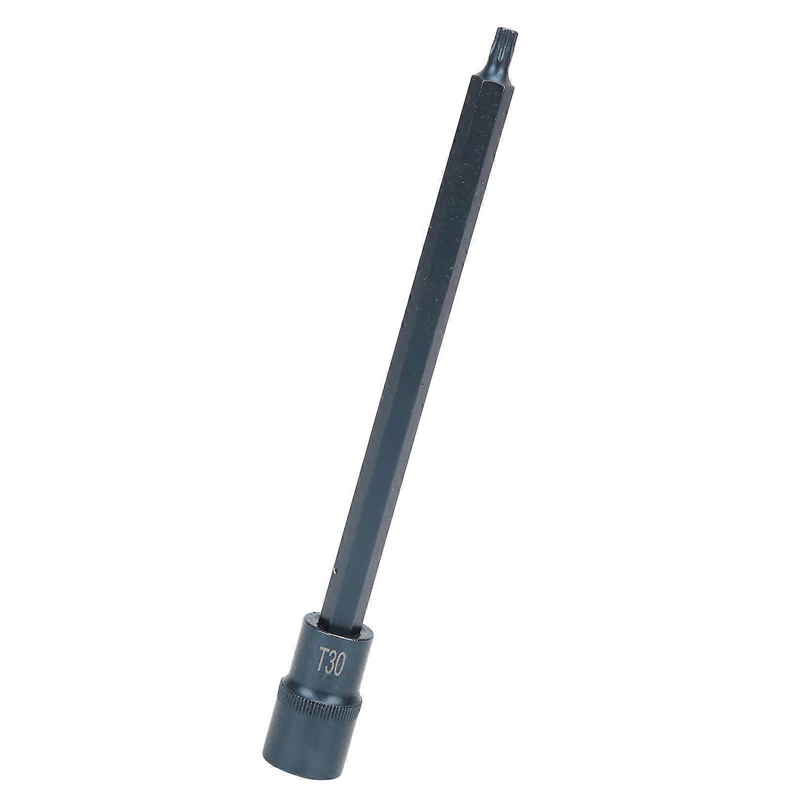 Star Screwdriver Bit T30 1/2in Square Socket 200mm Bluish