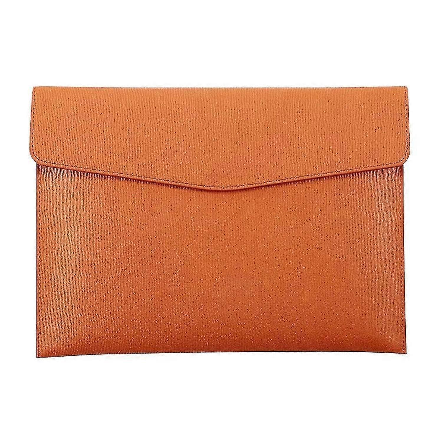 PU Leather A4 File Folder Document Holder Waterproof (Brown)