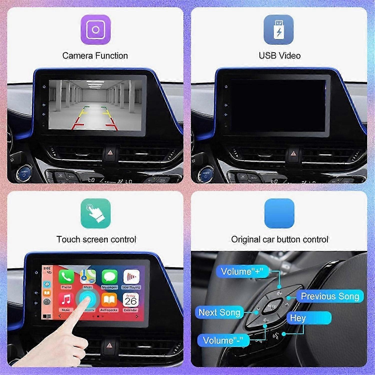 Wireless for Carplay Android Auto for Touch 2 Entune2.0 Sienna Prius Yaris 14-19
