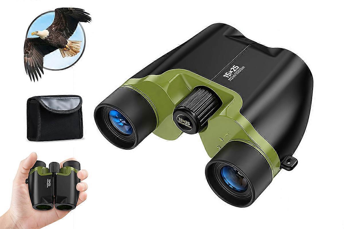 High Powered 15 x 25 Compact Binoculars With Storage Bag For Adults