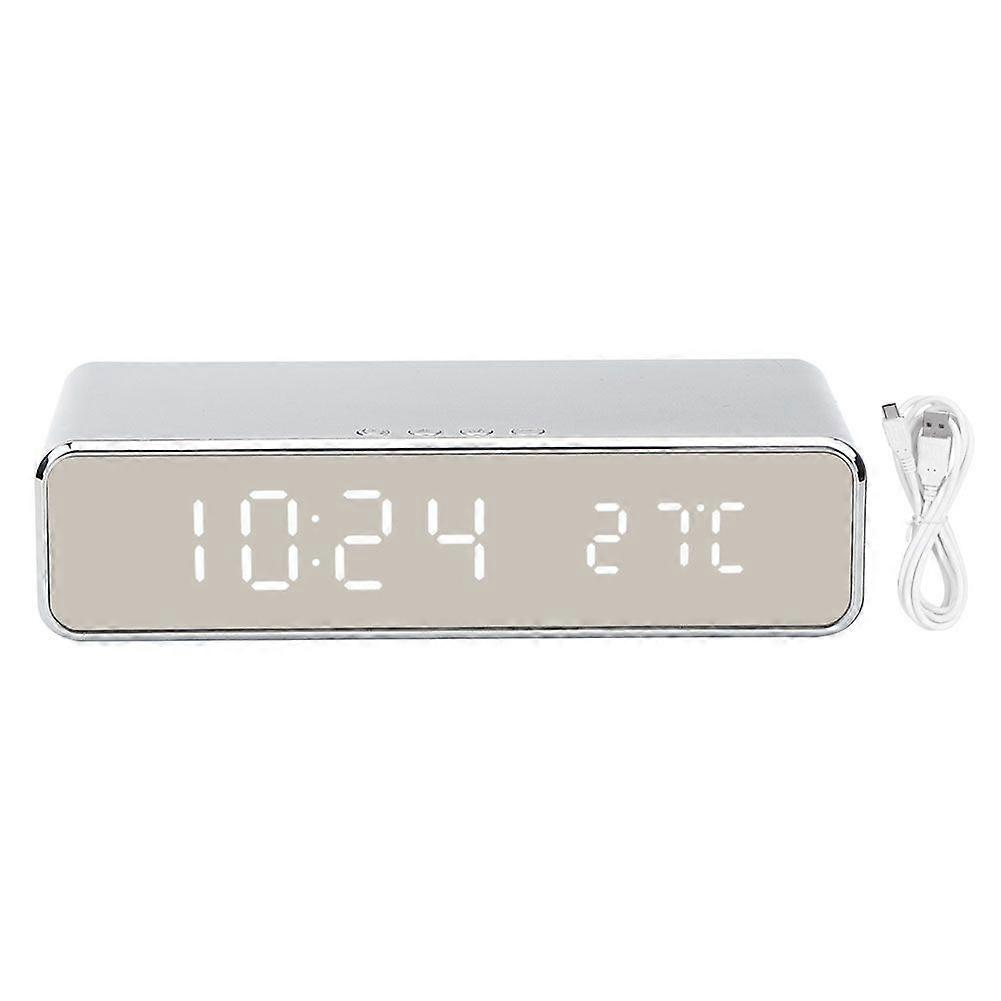 3 in 1 Electronic Bedside Clock Thermometer Digital Alarm Clock Wireless Charger
