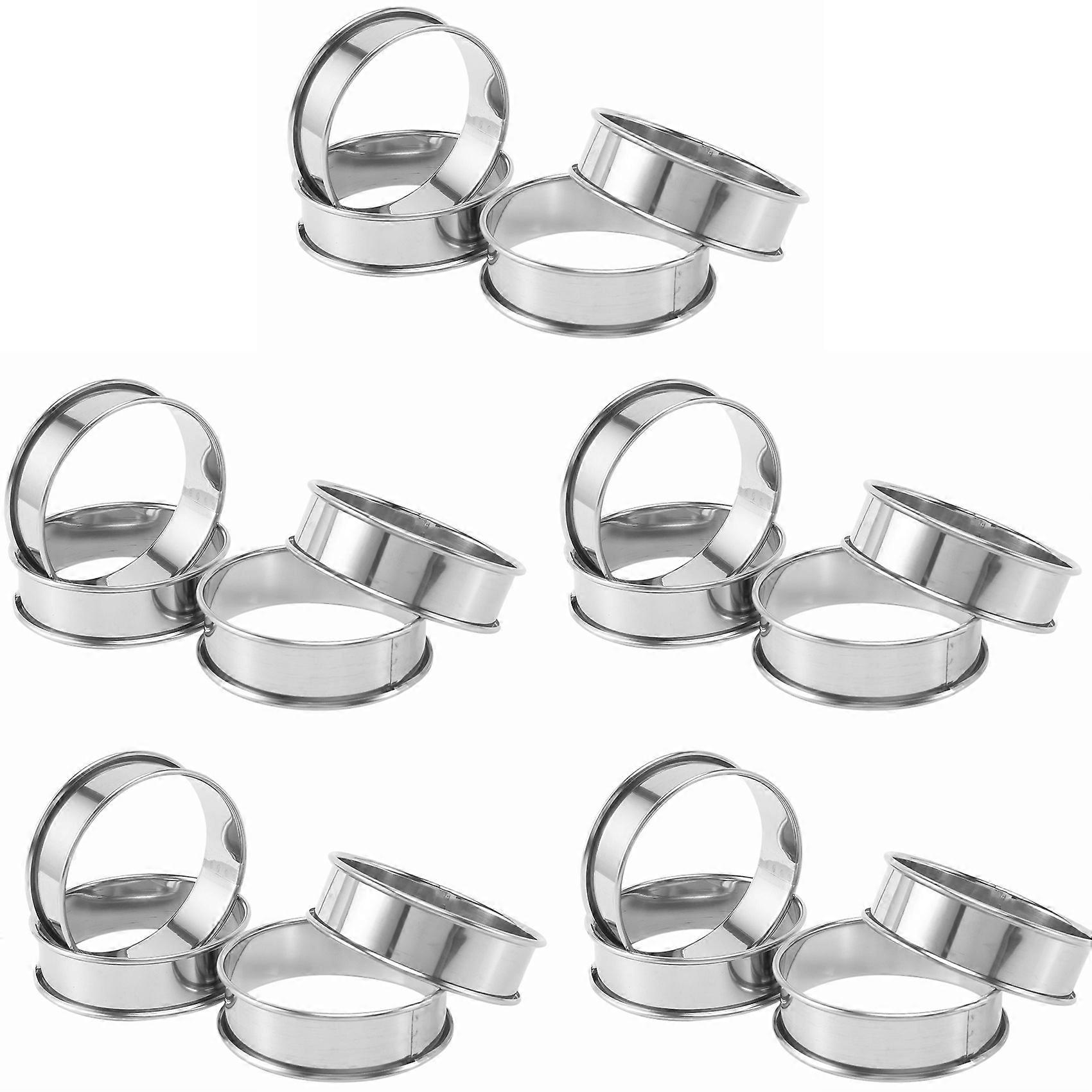 20X kaksoisrullatut torttusormukset, englantilaiset muffinisormukset ammattimaiset crumpet-sormukset