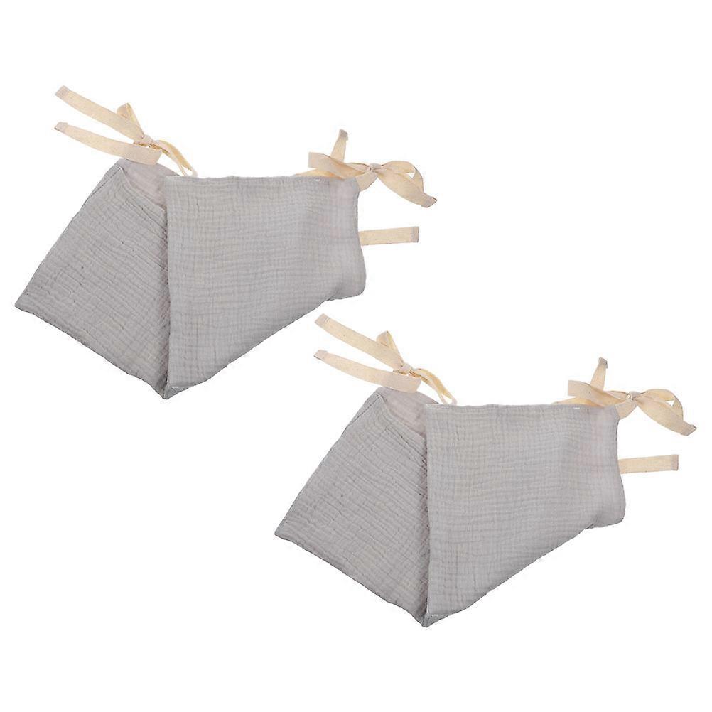 2Pcs Hanging Organizer Storage Bag for Nursery Essentials Toys Made of Cotton in Lavender Color for Organizing Items
