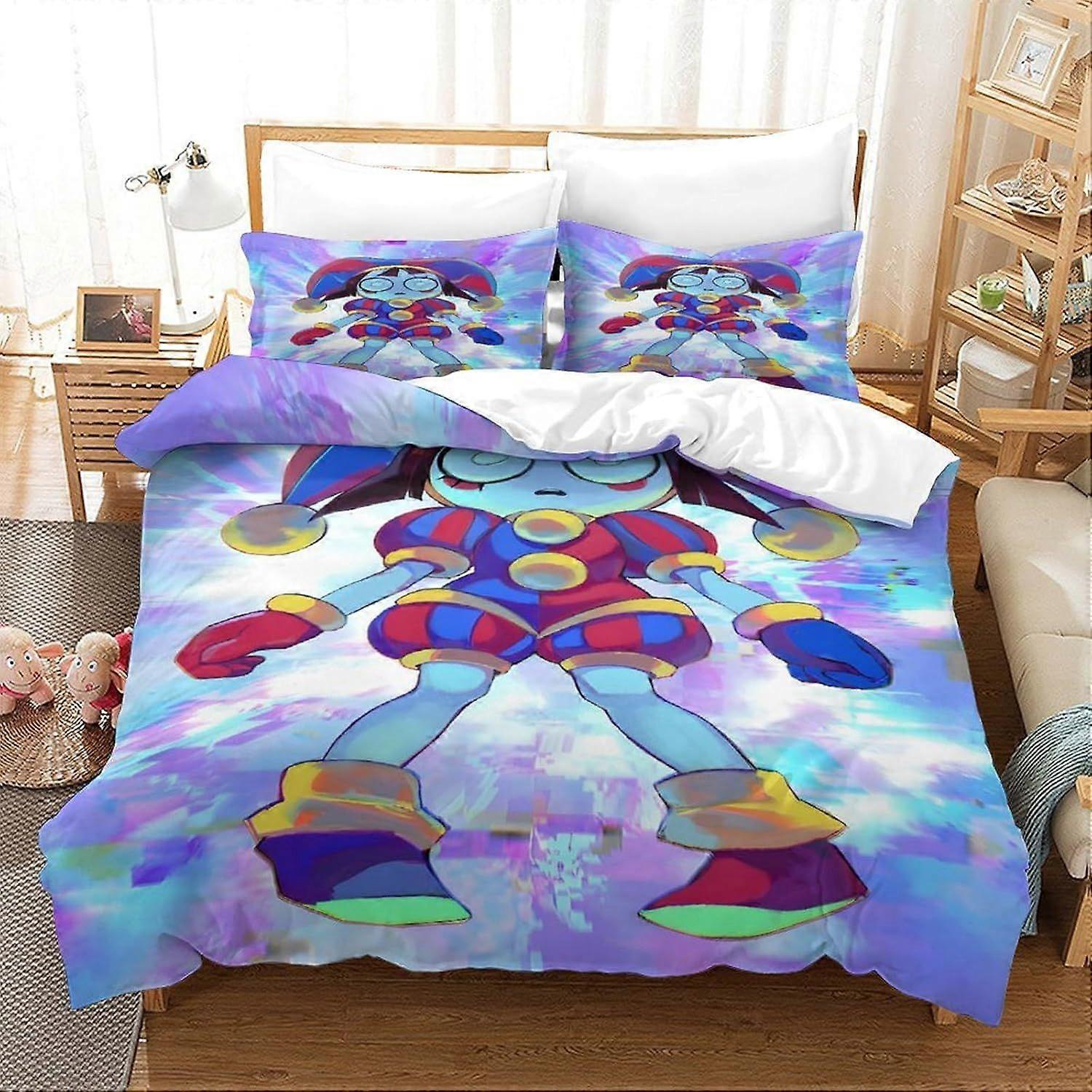 Amazing Circus for Boys Girls Comforter Covers 3D Print Quilt Cover Duvet Cover with Pillow Cases Bedding Set Soft Microfiber with Zipper Closure 2 Pi