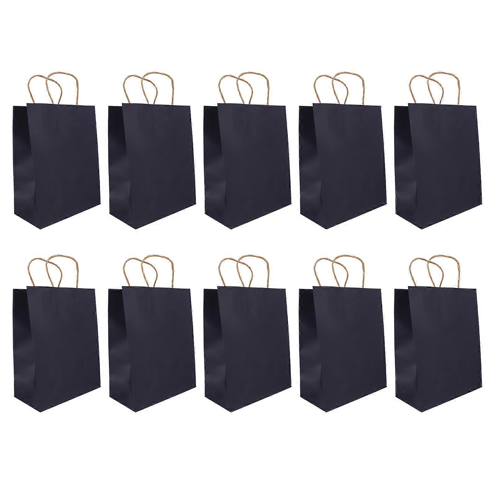 Kraft Paper Bag Handle Paper Bag for Storage 10Pcs Dark Use