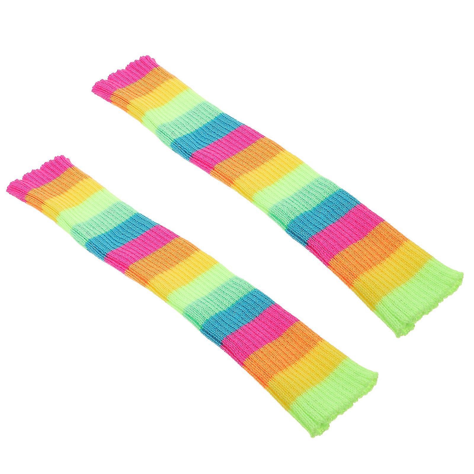 Women Knitted Leg Warmers Leg Cuff Socks for Dancing 3Pairs Multi Color