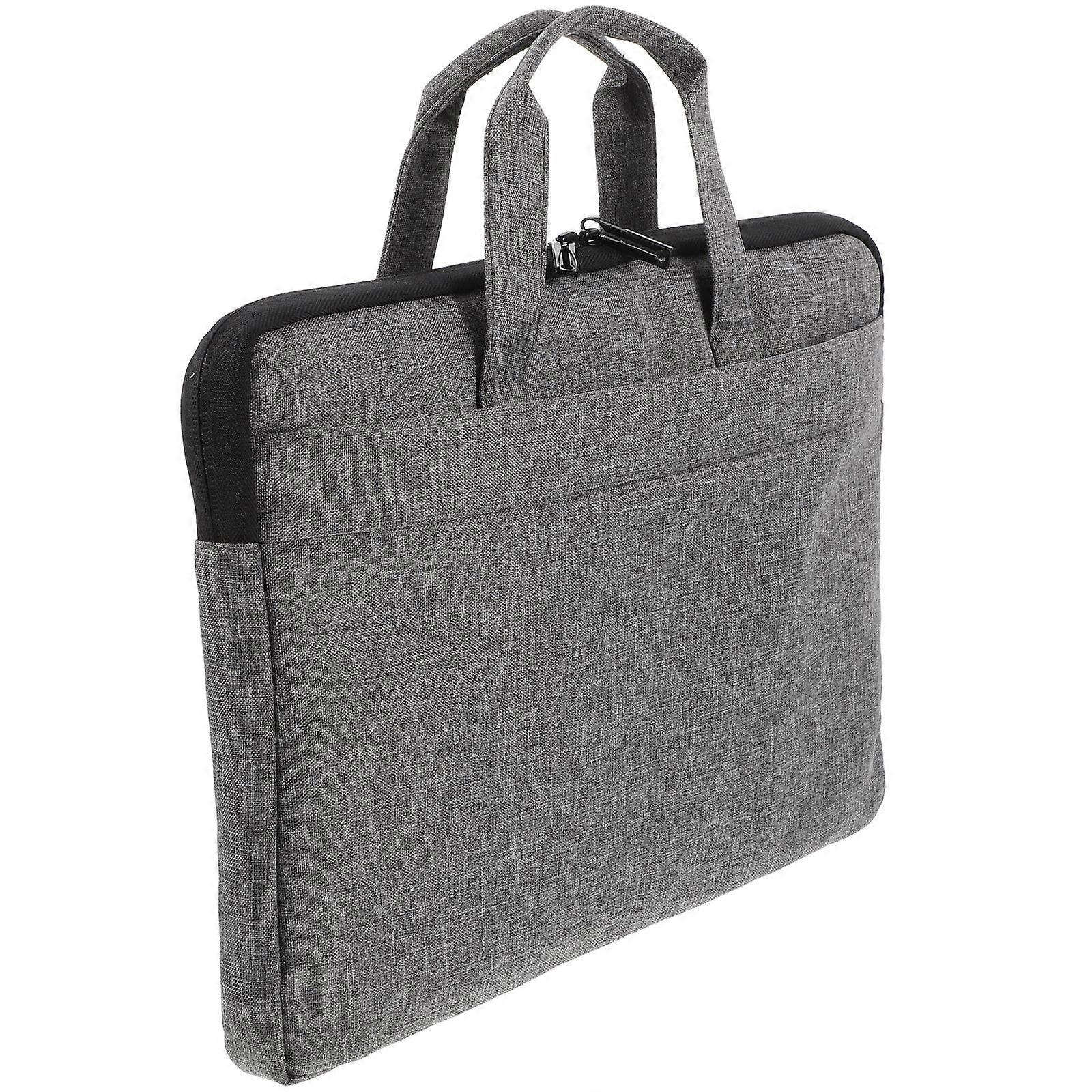 Grey Laptop Bag 14 Inch Computer Sleeve for Storage Use 5Pcs Polyester
