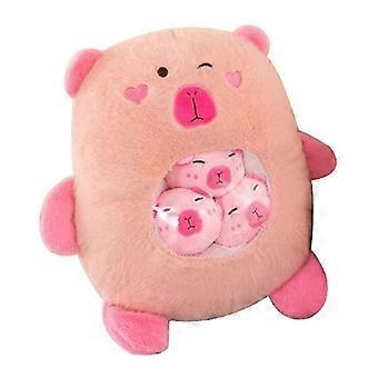 Capibara Peluche de juguete Capibara Animal de peluche Cómoda decoración de la habitación de los niños con muñeca pequeña Muñeca de animal extraíble para regalos Familia