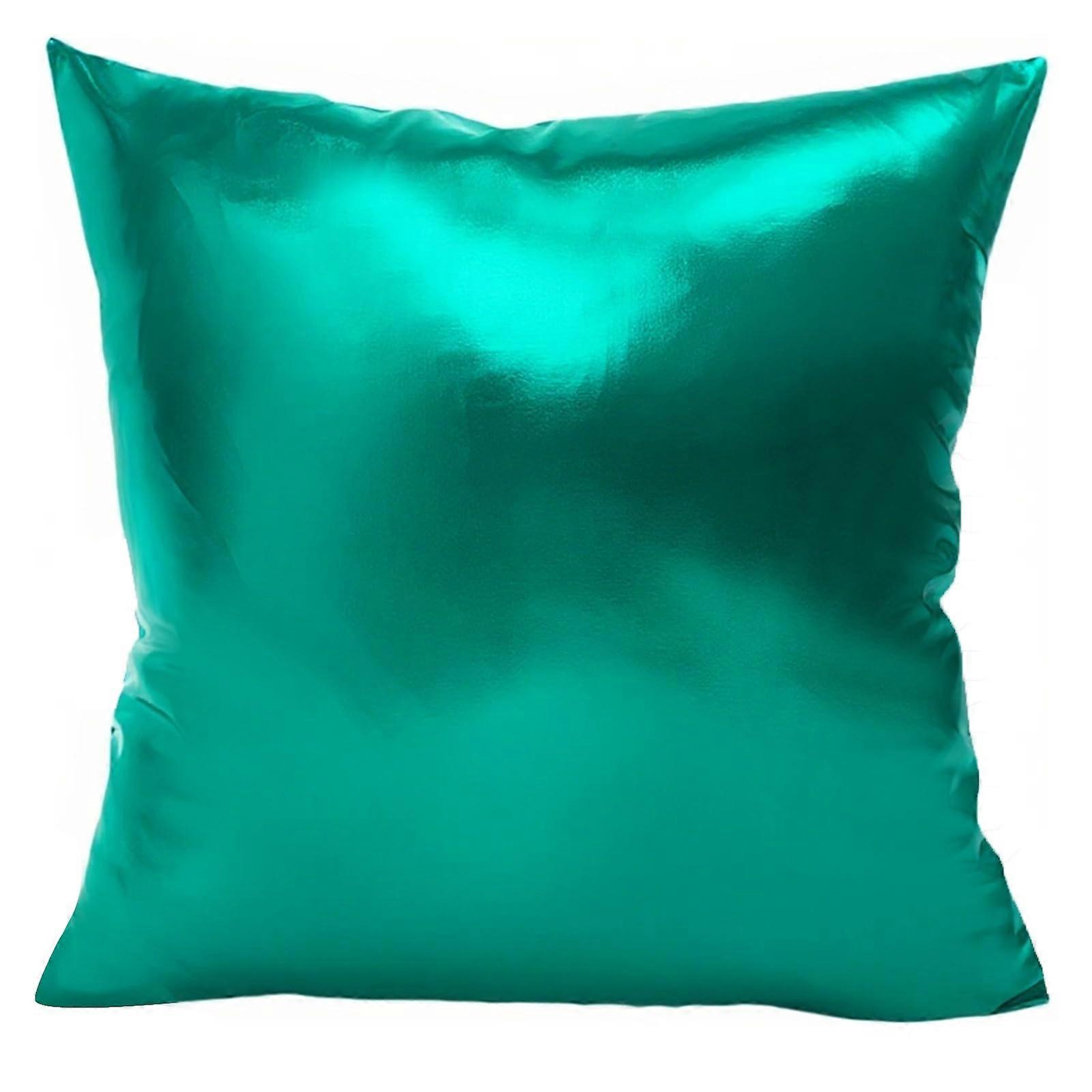 Sparkling Party Pillow Covers Glitter Pure Color Cushion Case With Hidden Zipper 18x18 In, 46x46 Cm Dark Green Pack Of 1