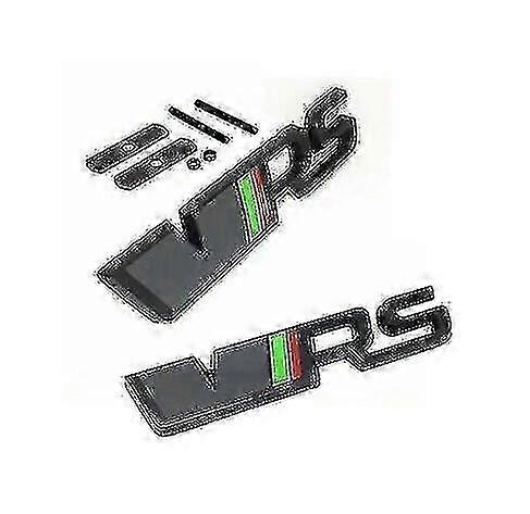 Black Vrs 3d Front Grill And Rear Boot Emblem Badge Kit For Skoda Fabia Octavia-2025-ss