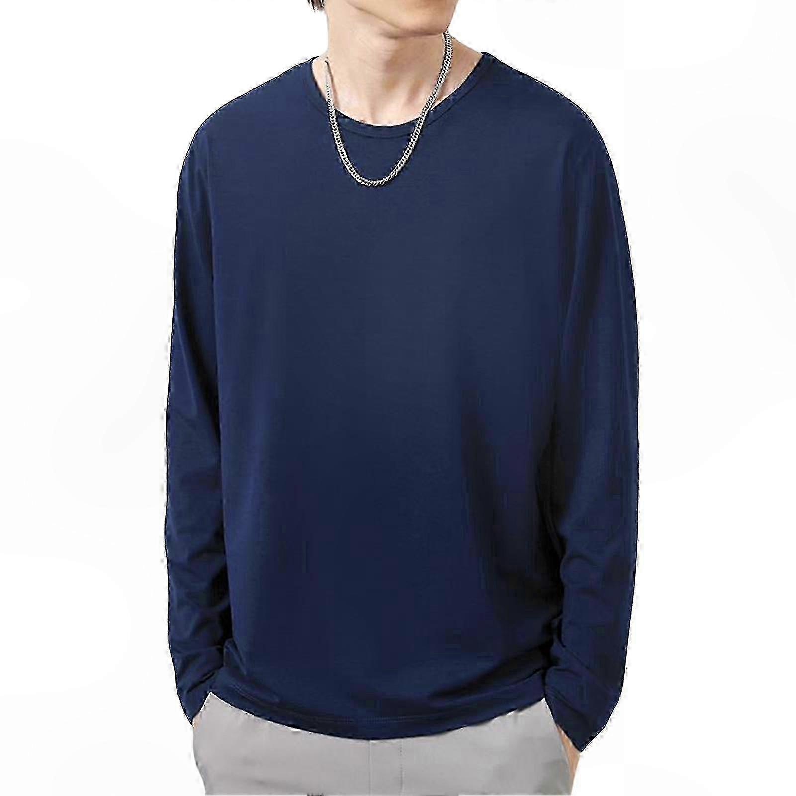 Men's Long Sleeve Crewneck Basic Shirt - Reliable Fall Layering Top