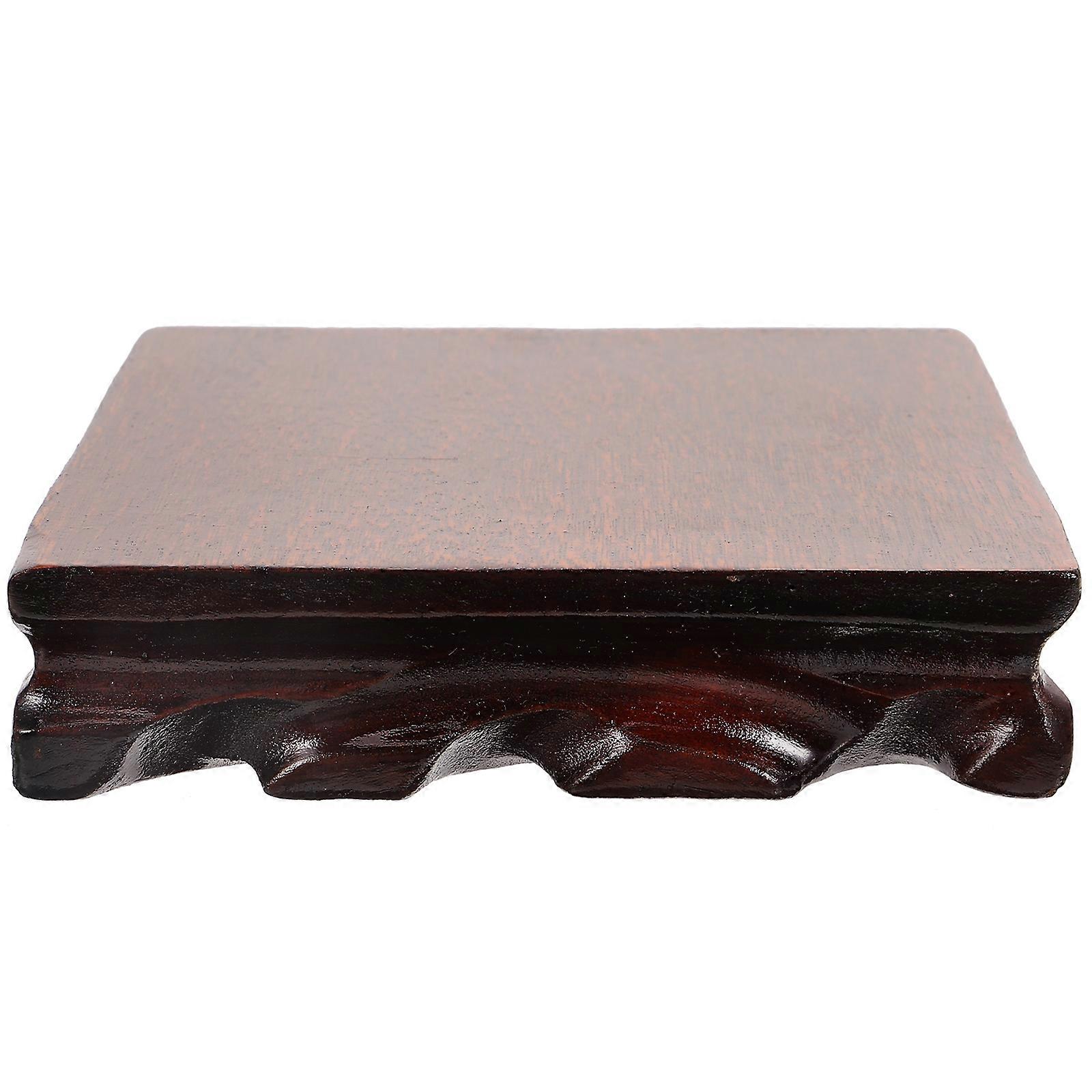 Figurine Display Base Wood Stand for Buddha Statue 2Pcs Square Craft Riser