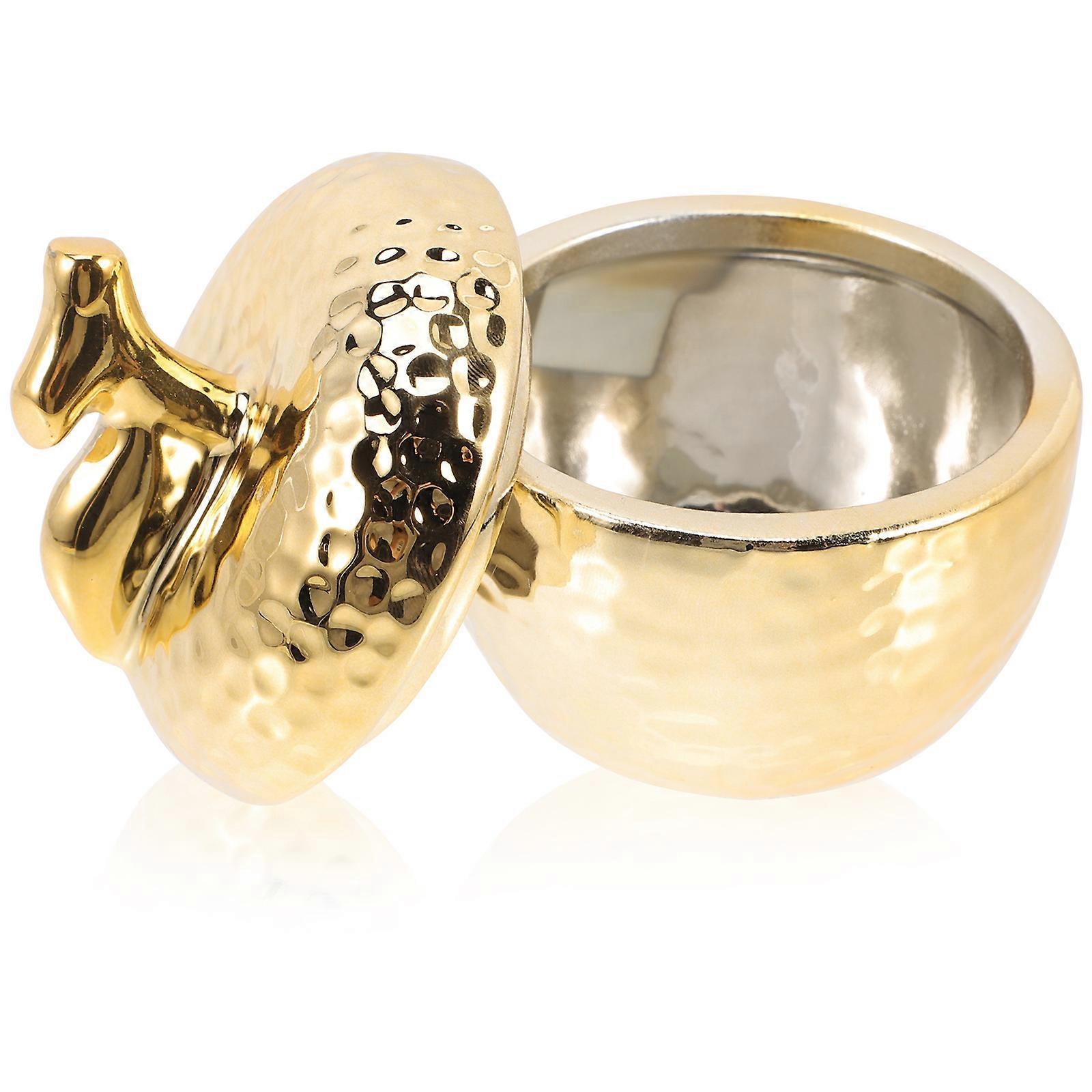 Golden Candy Jar for Multi-Function Storage 4Pcs Ceramic Canisters