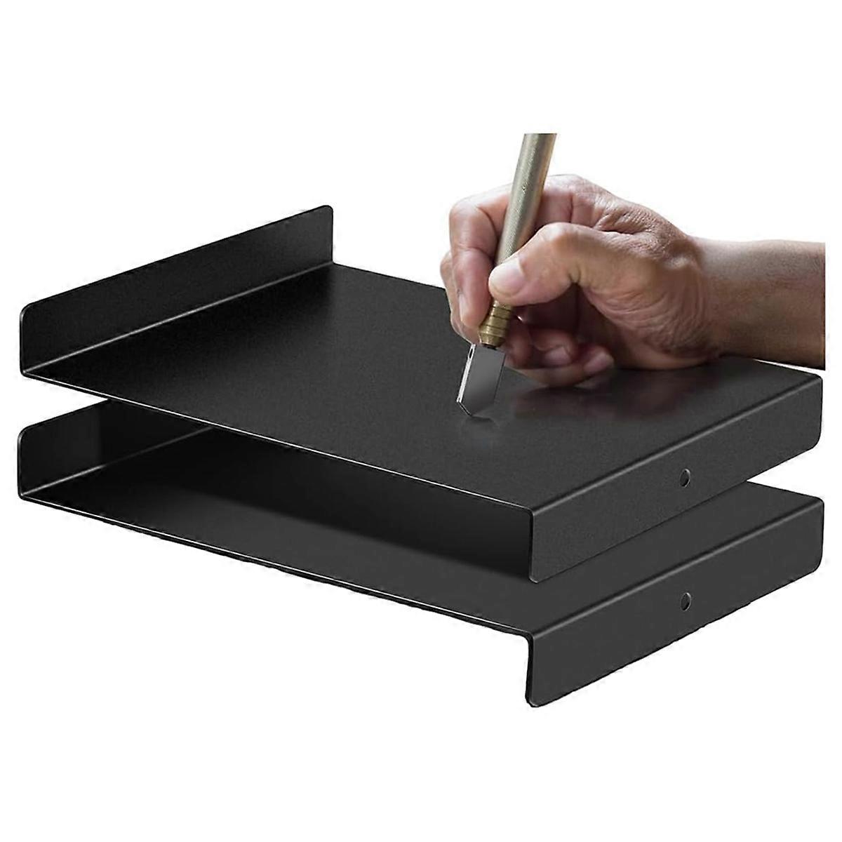 2Pcs Bench Hook and Inking Plate for Block Printing Carving