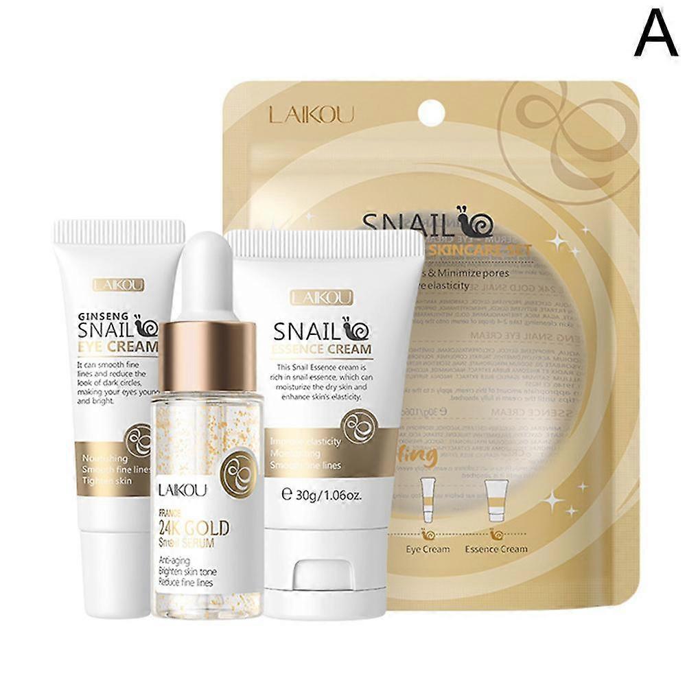 3-Piece Hydrating Skincare Set with Anti-Aging Serum Face Cream and Eye Cream for Smoothing Fine Lines