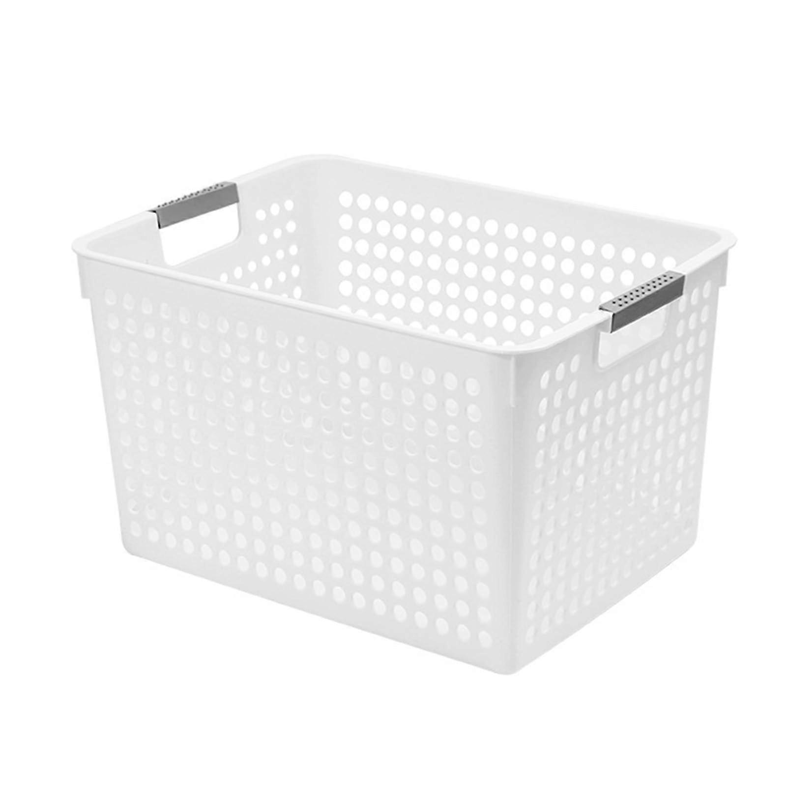 Plastic Organizer Storage Baskets with Anti-Slip Handles, Hollowed Design, Multi-Functional Shower Caddy for Toys and Snacks