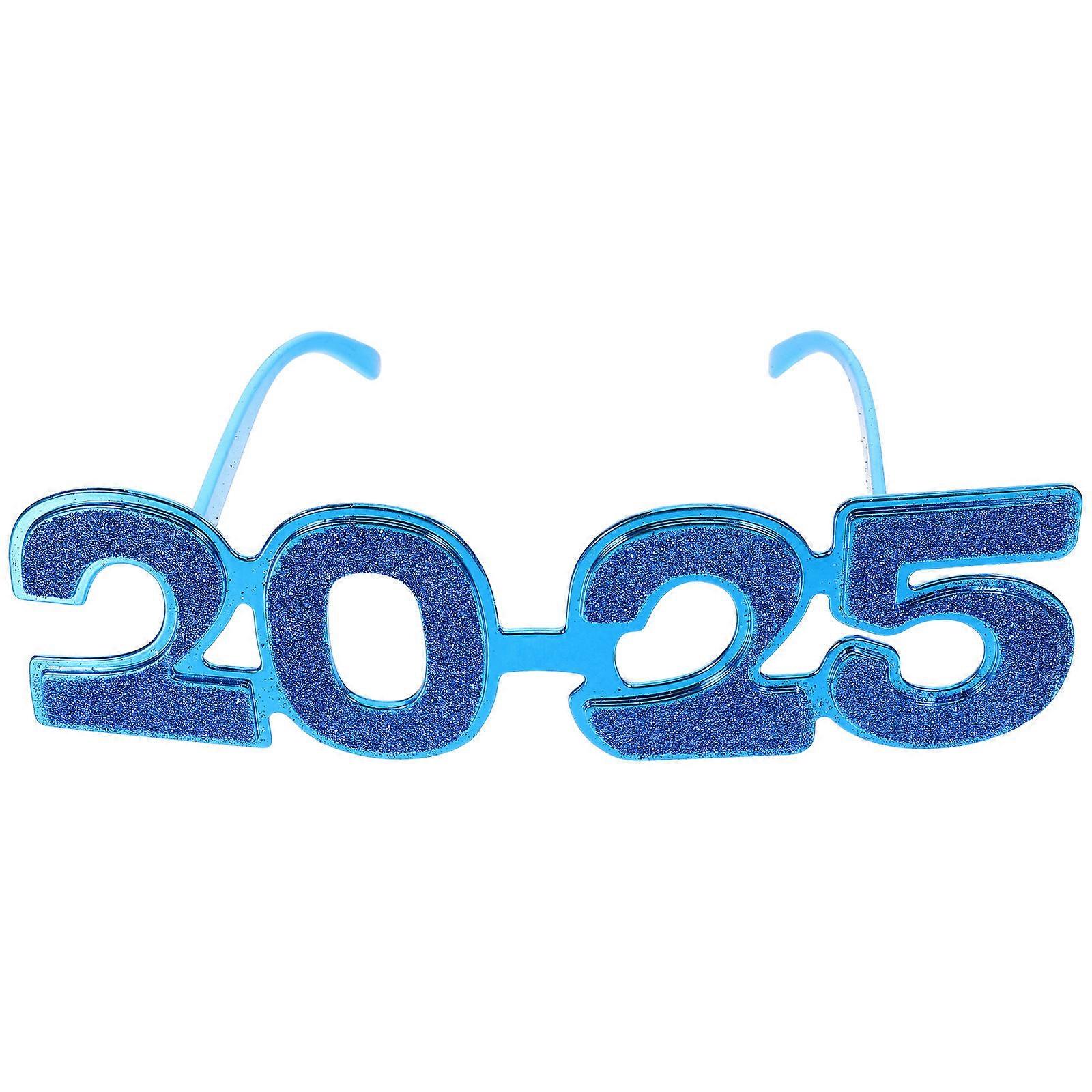Blue 2025 Glasses Prop for Decoration 1Pair of New Year Eyeglasses