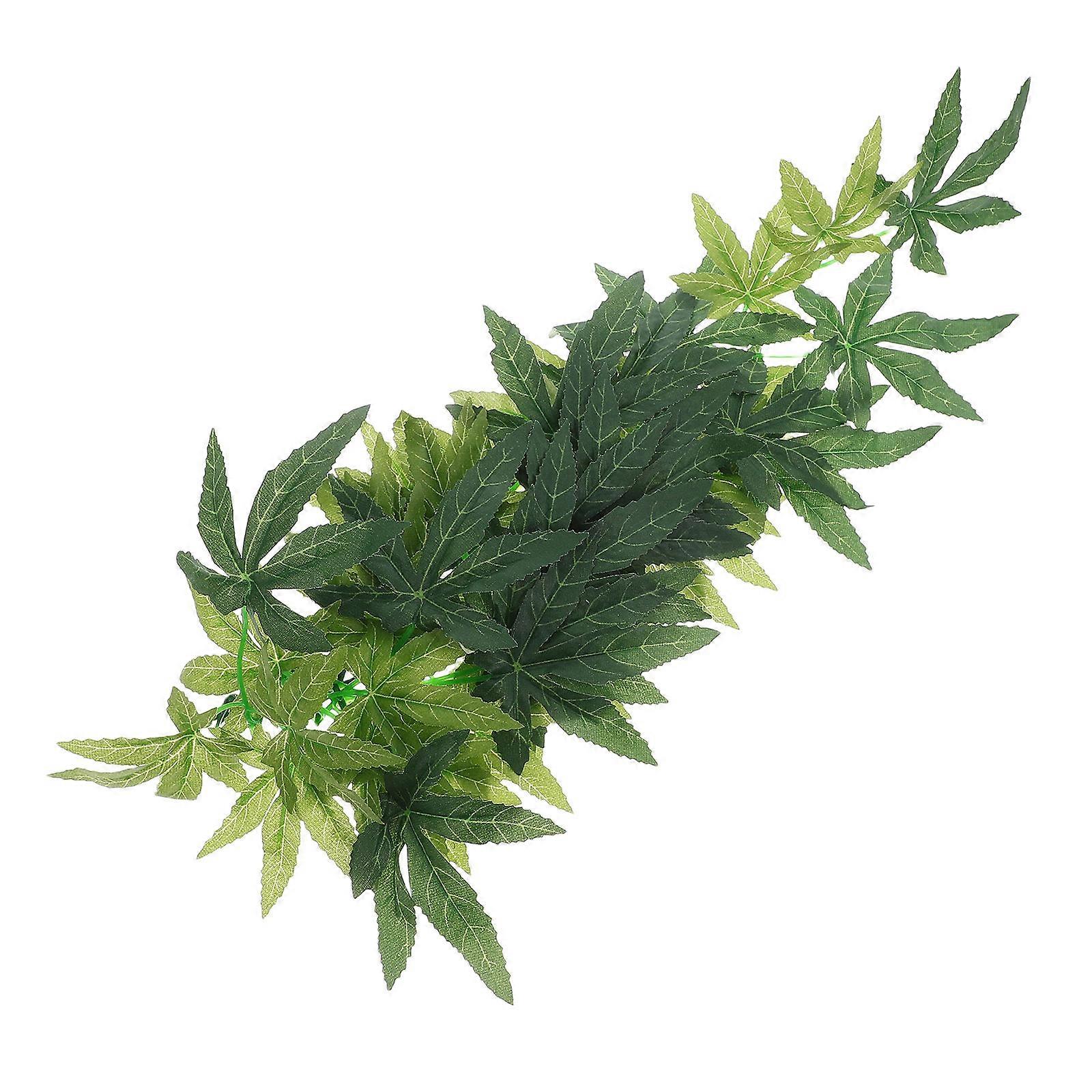Fake Vines Reptile Plants Hanging for Terrarium Decor 2Pcs Green ABS