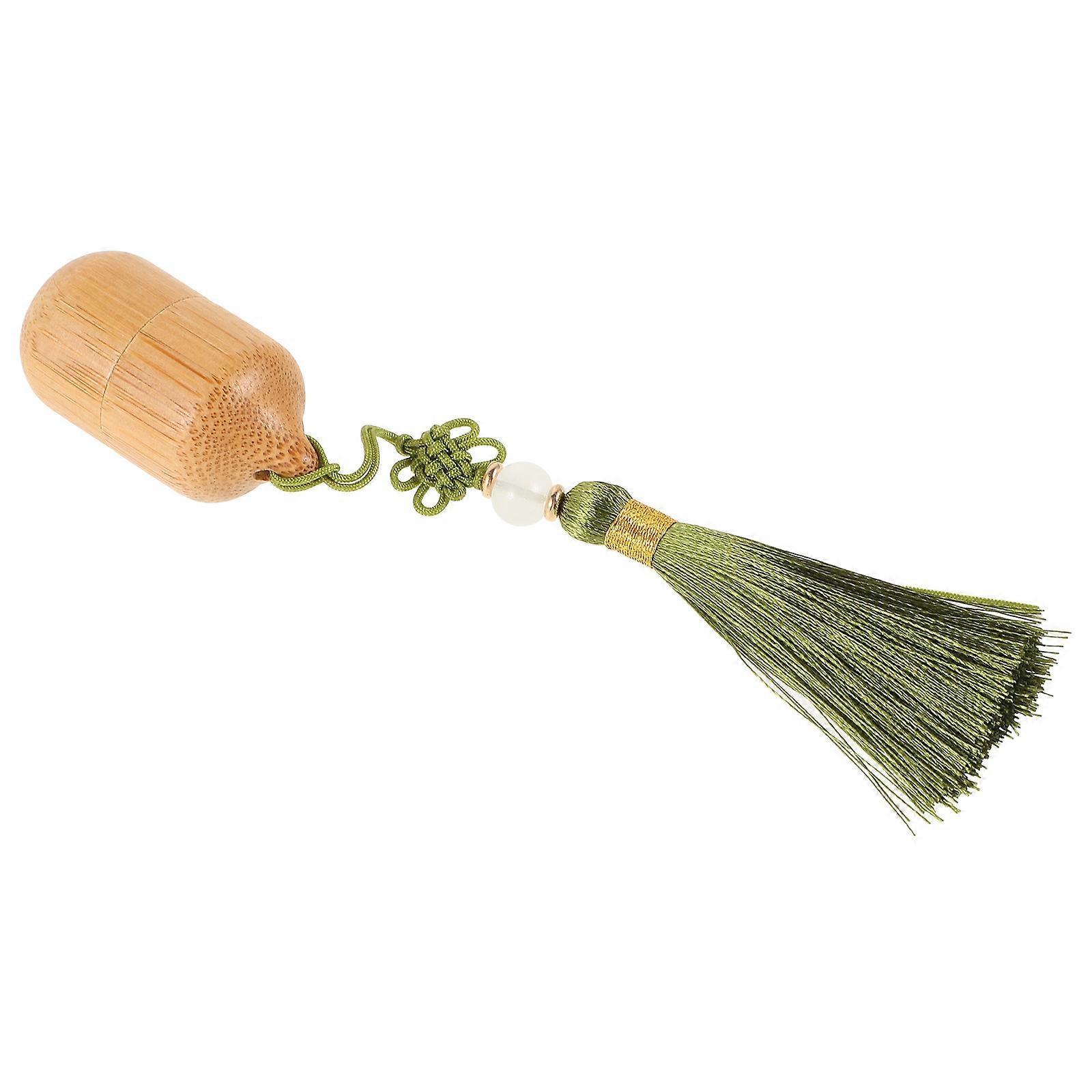 Mini Tasseled Roller Bottle For Perfume Travel Use Featuring Rolling Application In Bamboo And Glass Material 2Pcs