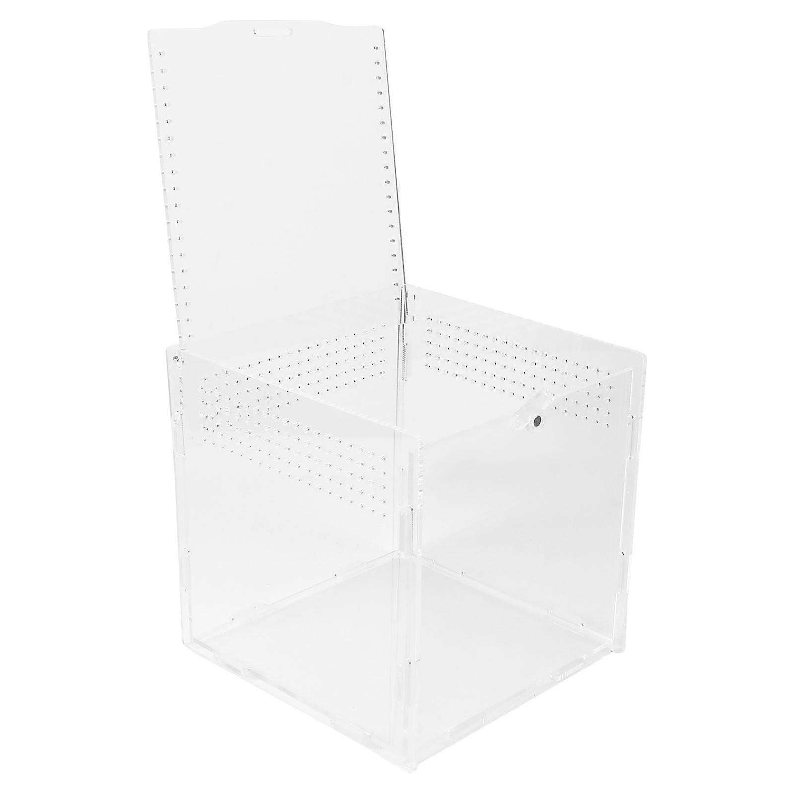 Clear Reptile Tank Accessories Acrylic Feeding Box Practical and Durable 1Set